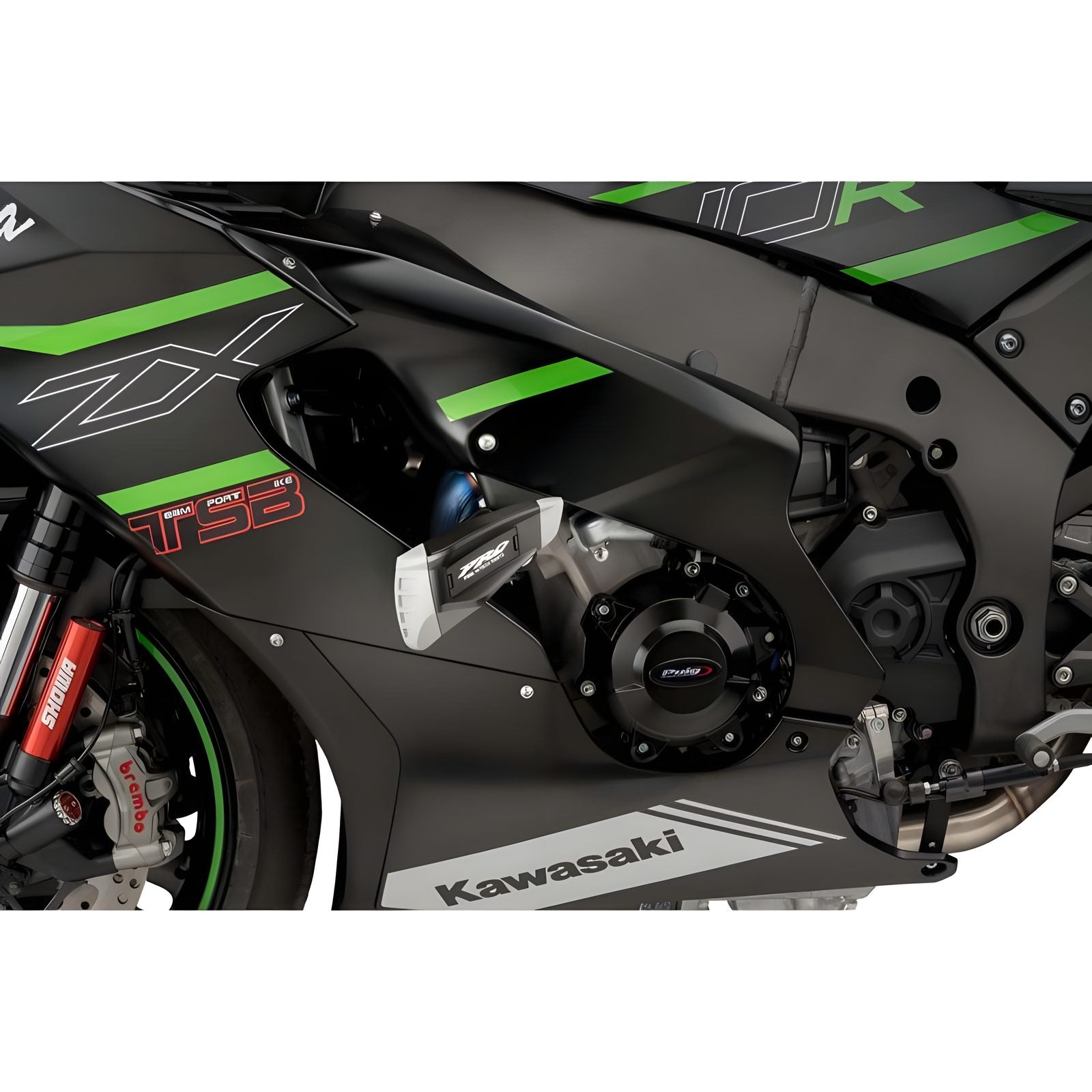 TAMPONI PARATELAIO MOD. PRO 2.0 PUIG COMPATIBILE PER KAWASAKI ZX-10R 1000 2021 > 2024 NERO COPPIA 21428N