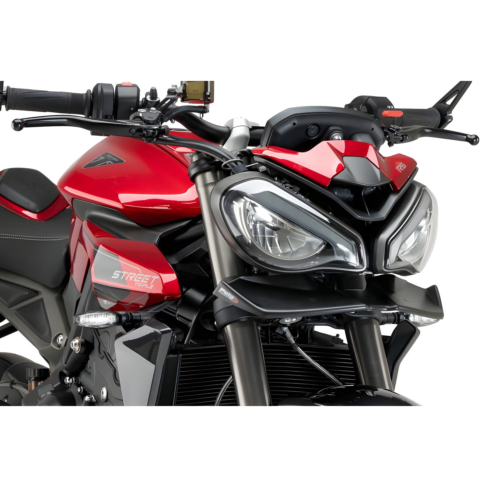SPOILER ANTERIORE DOWNFORCE NAKED PUIG COMPATIBILE PER TRIUMPH STREET TRIPLE 765 R/RS 2020 > 2025 NERO OPACO 21594J