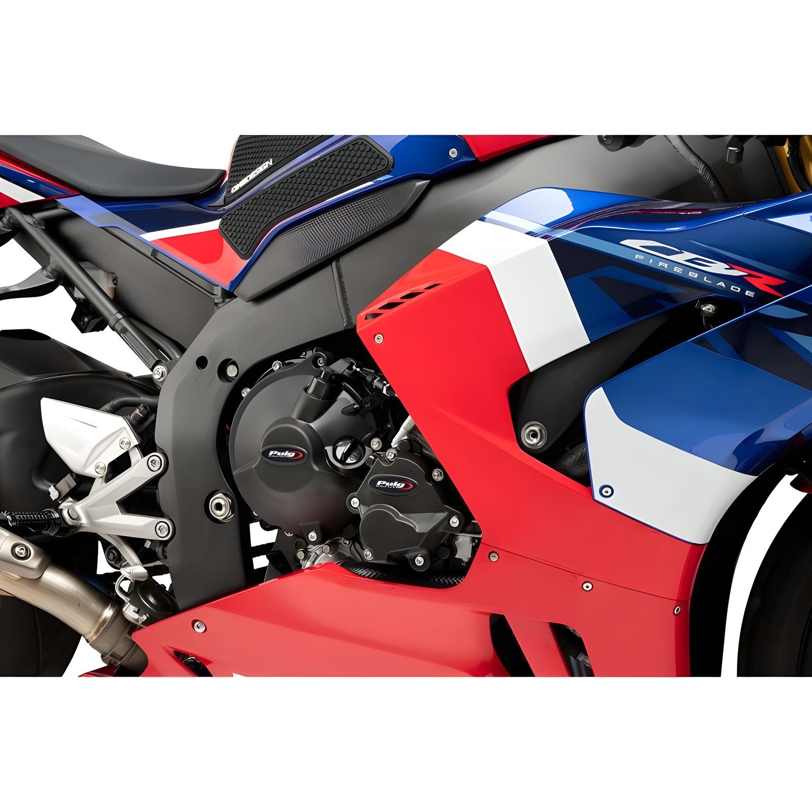 KIT PROTEZIONE CARTER MOTORE TRACK PER CAMPIONATO PUIG COMPATIBILE PER HONDA CBR 1000 RR-R FIREBLADE/SP 2020 > 2024 NERO 21706N