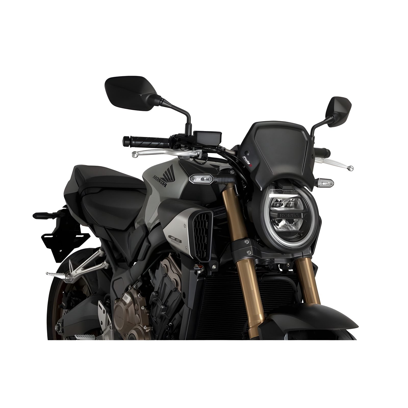 CARENATURA FRONTALE IN ALLUMINIO PUIG COMPATIBILE PER HONDA CB 650 R NEO SPORTS CAFE ECLUTCH 2024 > 2025 NERO 21963N