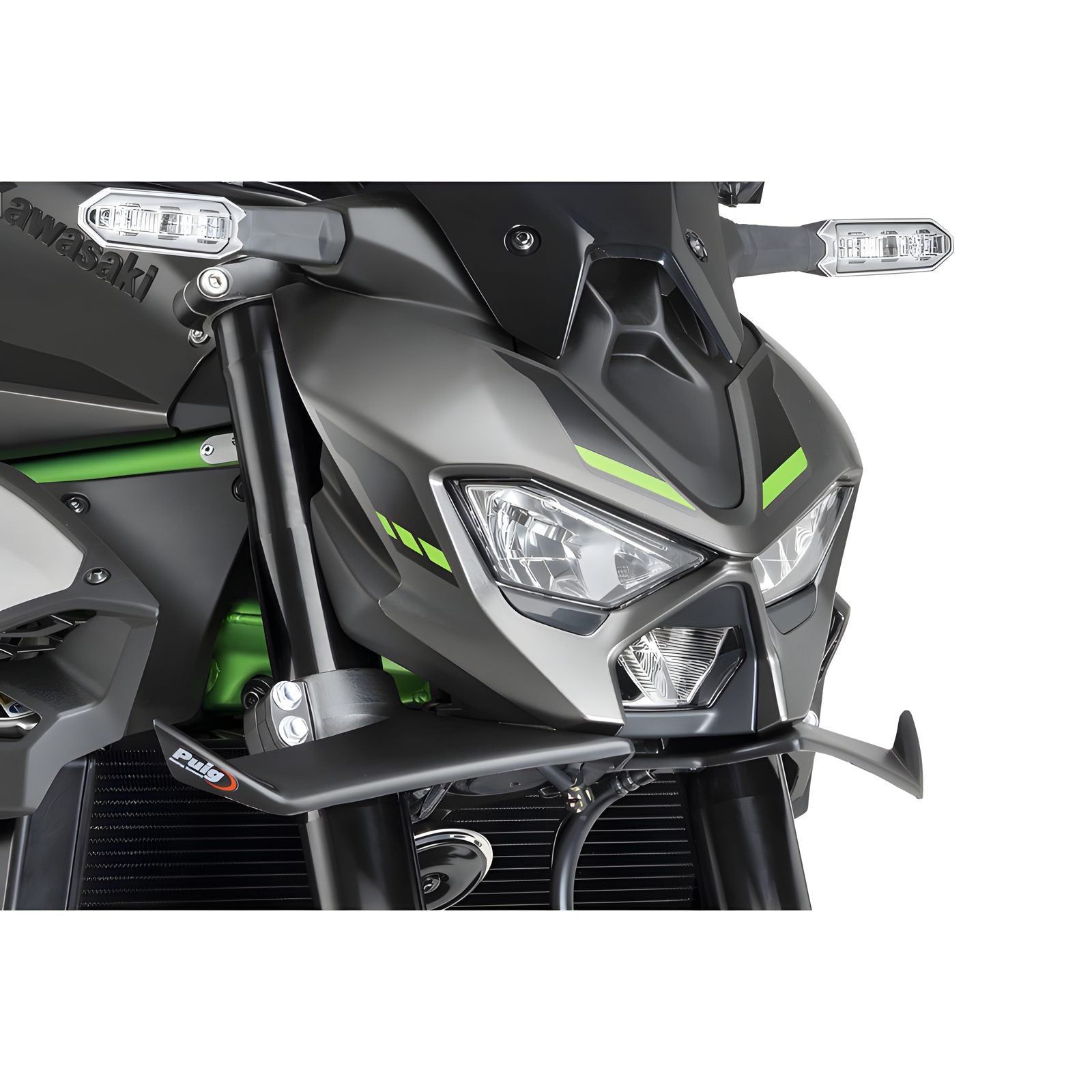 SPOILER ANTERIORE DOWNFORCE NAKED PUIG COMPATIBILE PER KAWASAKI Z 900 SE 2025 NERO OPACO 22446J
