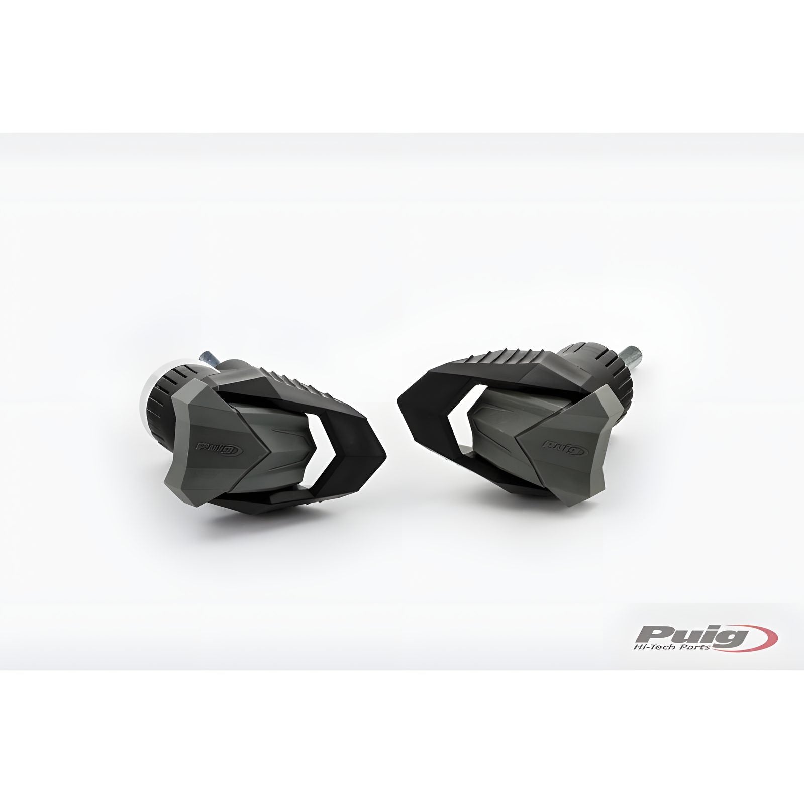 TAMPONI PARATELAIO MOD. R19 PUIG COMPATIBILE PER KAWASAKI NINJA 125 2019 > 2023 NERO COPPIA 3538N