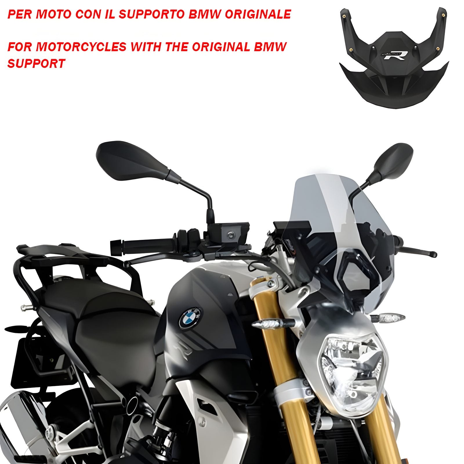 CUPOLINO NAKED N.G. SPORT-OEM SUPP. PUIG COMPATIBILE PER BMW R 1250 R 2018 > 2020 FUME CHIARO 3623H