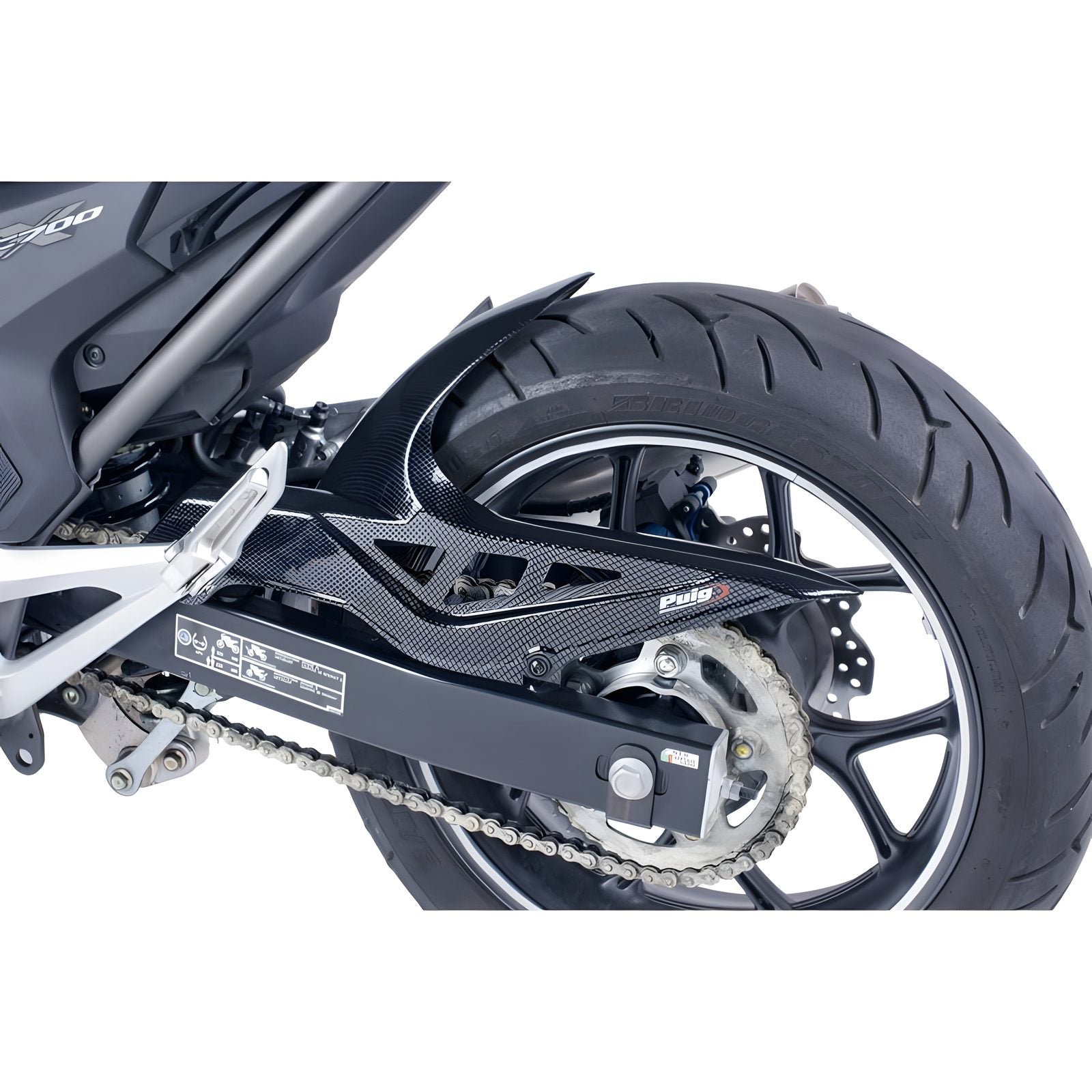 PARAFANGO POSTERIORE PUIG COMPATIBILE PER HONDA NC 750 X 2021 > 2024 CARBON LOOK 6038C
