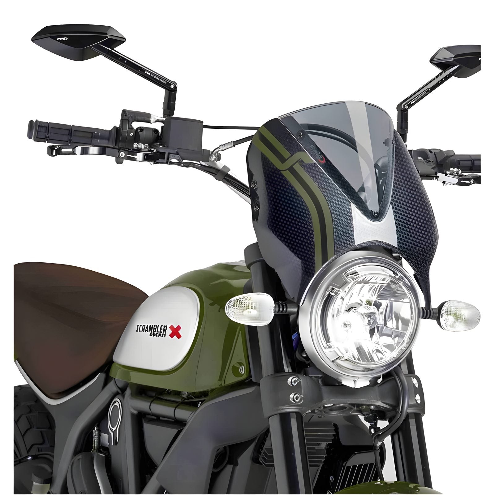 CUPOLINO RETRO PUIG COMPATIBILE PER DUCATI SCRAMBLER 800 ICON 2019 > 2020 FUME CHIARO  RICONDIZIONATO 8192H