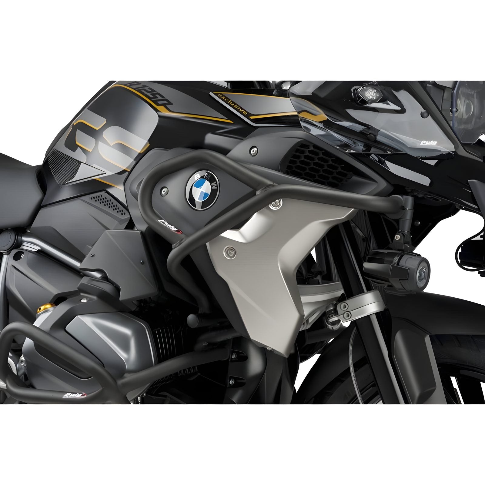 BARRE DI PROTEZIONE MOTORE PUIG COMPATIBILE PER BMW R 1200 GS/ADVENTURE/EXCLUSIVE/RALLYE 2017 > 2018 NERO  RICONDIZIONATO 9461N