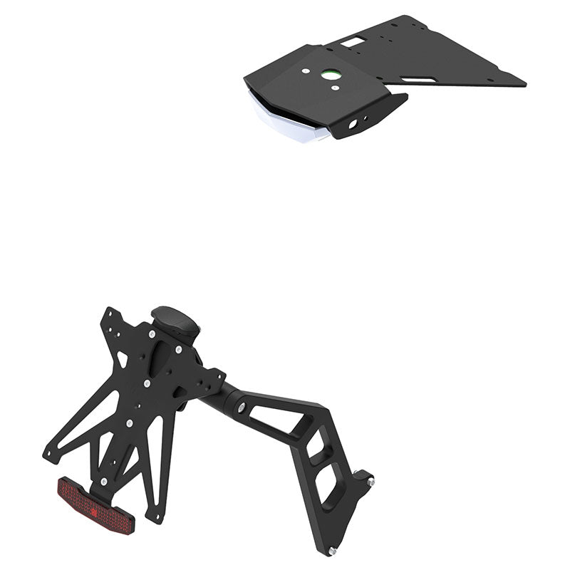 KIT PORTA TARGA LIGHTECH COMPATIBILE PER BMW R NINE-T PURE 2016 2017 2018 2019 NERO KTARBM109A1