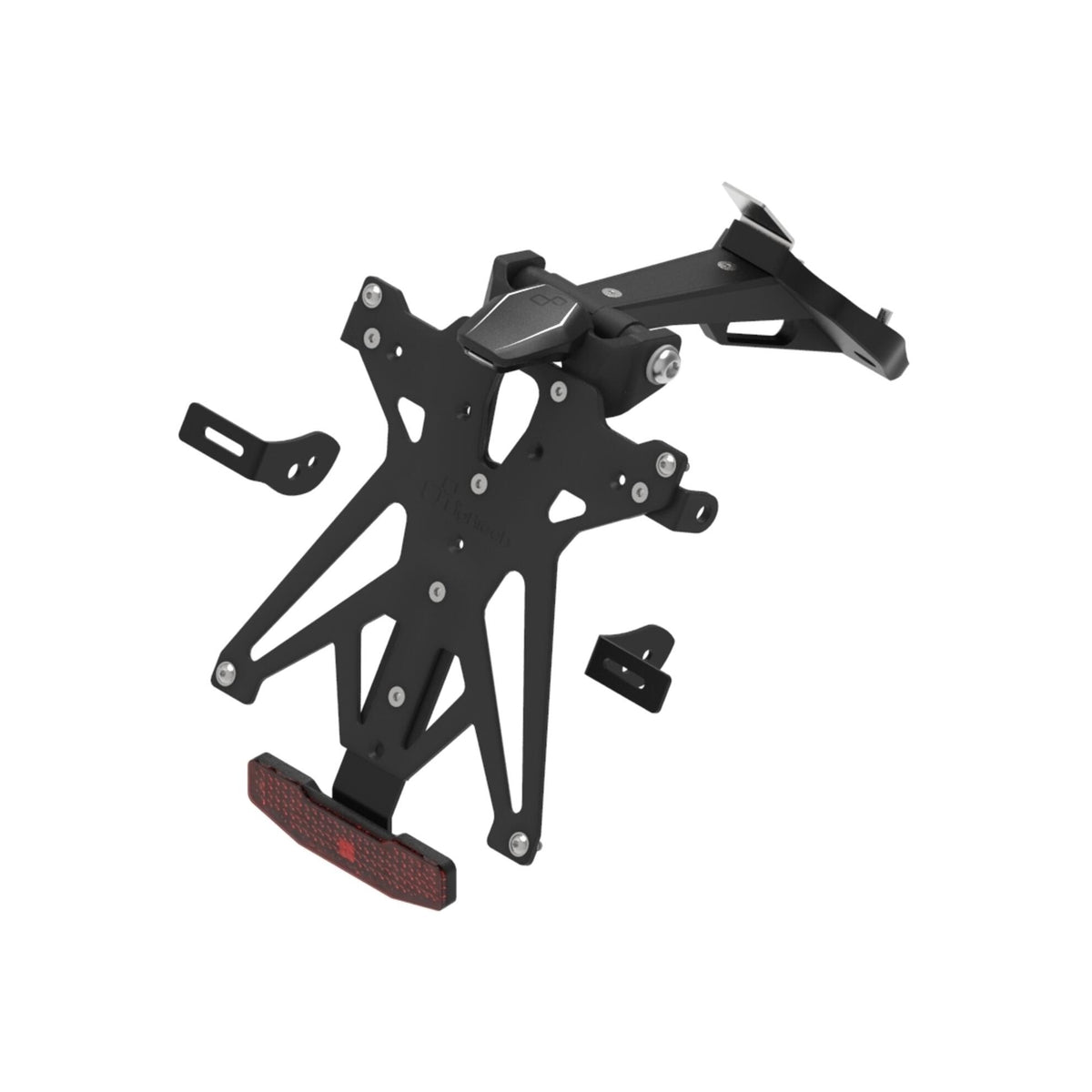 KIT PORTATARGA REGOLABILE CON LUCE TARGA LED E CATADIOTTRO OMOLOGATO LIGHTECH COMPATIBILE PER DUCATI STREETFIGHTER V4 2020 > 2024 NERO KTARDU113A1