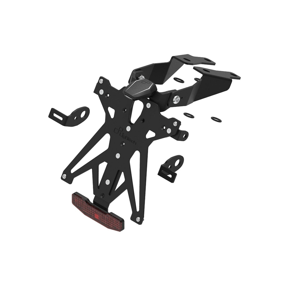KIT PORTATARGA REGOLABILE CON LUCE TARGA LED E CATADIOTTRO OMOLOGATO LIGHTECH COMPATIBILE PER SUZUKI GSX S 1000 EVO 2021 > 2026 NERO KTARSU117A1