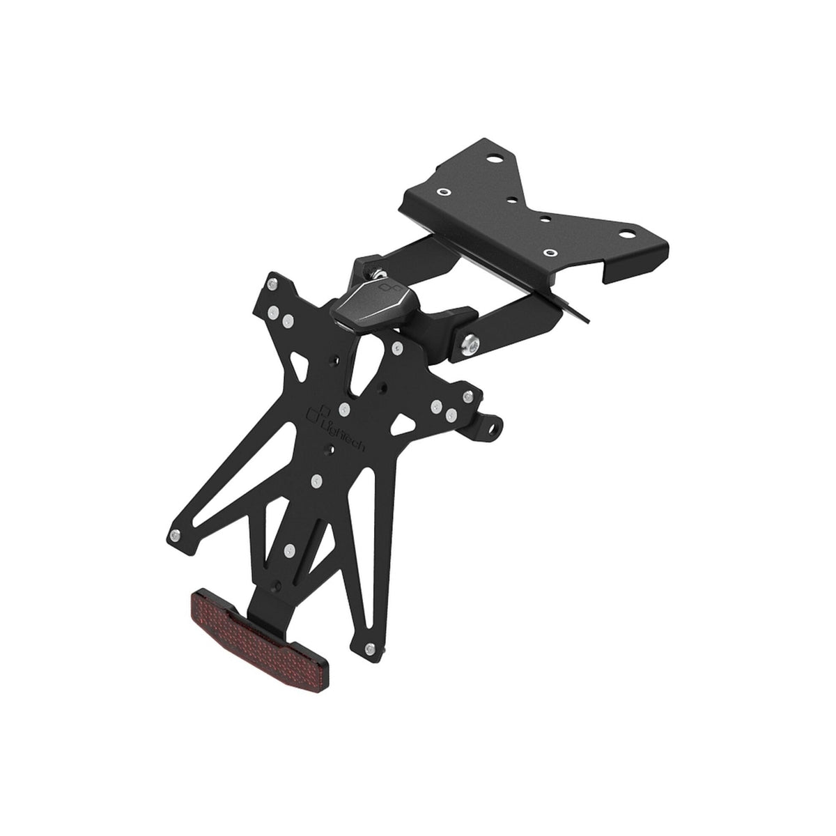 KIT PORTATARGA REGOLABILE CON LUCE TARGA LED E CATADIOTTRO OMOLOGATO LIGHTECH COMPATIBILE PER ZONTES G1 125 2020 > 2024 NERO KTARZO101A1