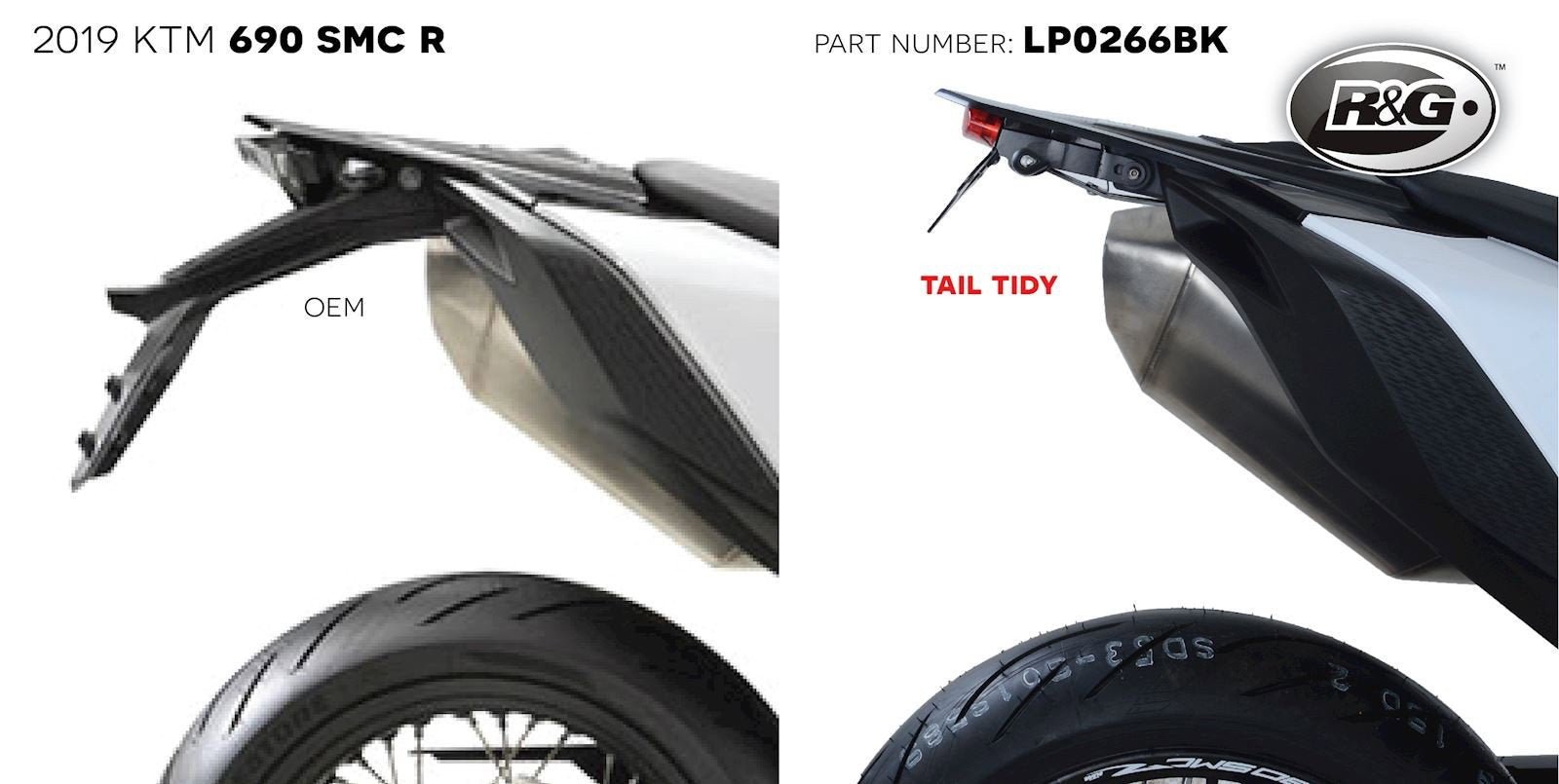 R&G PORTATARGA COMPATIBILE PER KTM 690 SMCR 2019 2020 LP0266BK NERO