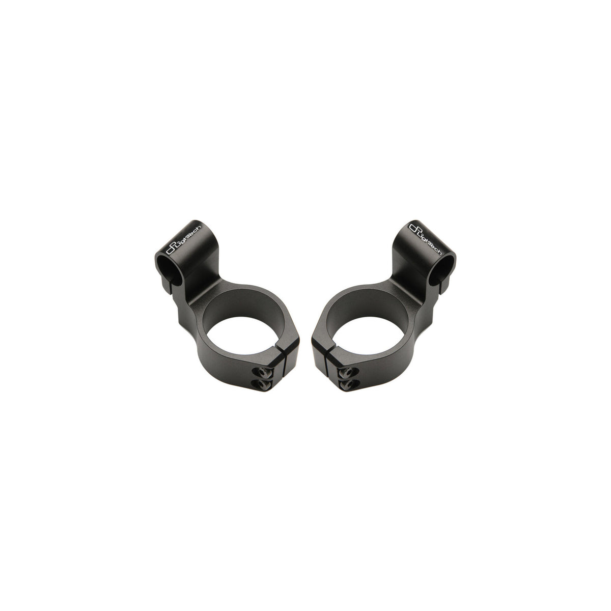 SEMIMANUBRI RACING IN ALLUMINIO CNC Ø48 - OFFSET 40MM ALZATI 20MM INCLINAZIONE 10° LIGHTECH COMPATIBILE PER SUZUKI GSX R600 2006 > 2007 COPPIA 260 MM NERO MOZ4820