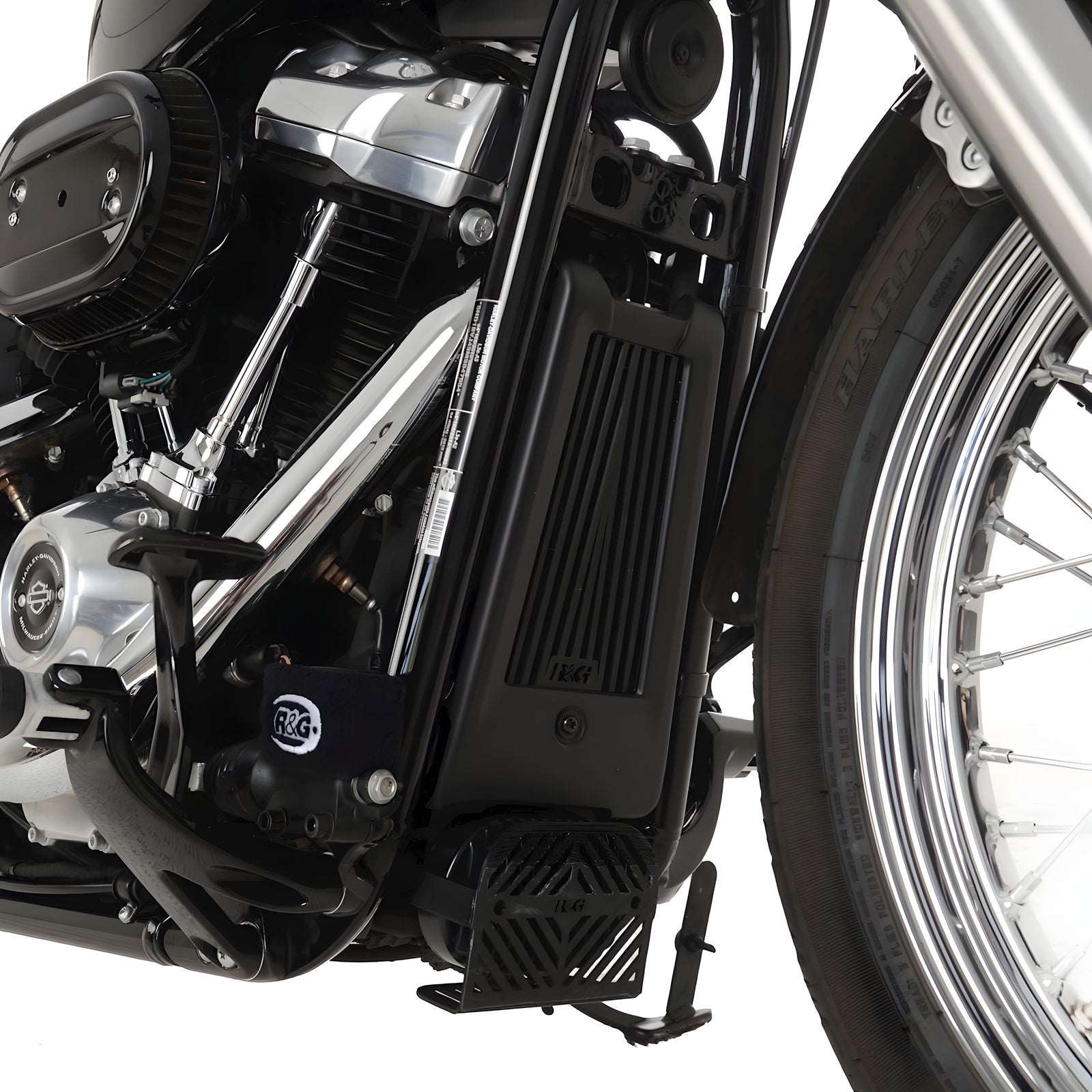 RETINA RADIATORE OLIO R&G PER HARLEY DAVIDSON SOFTAIL STANDARD 2022 > 2023 NERO