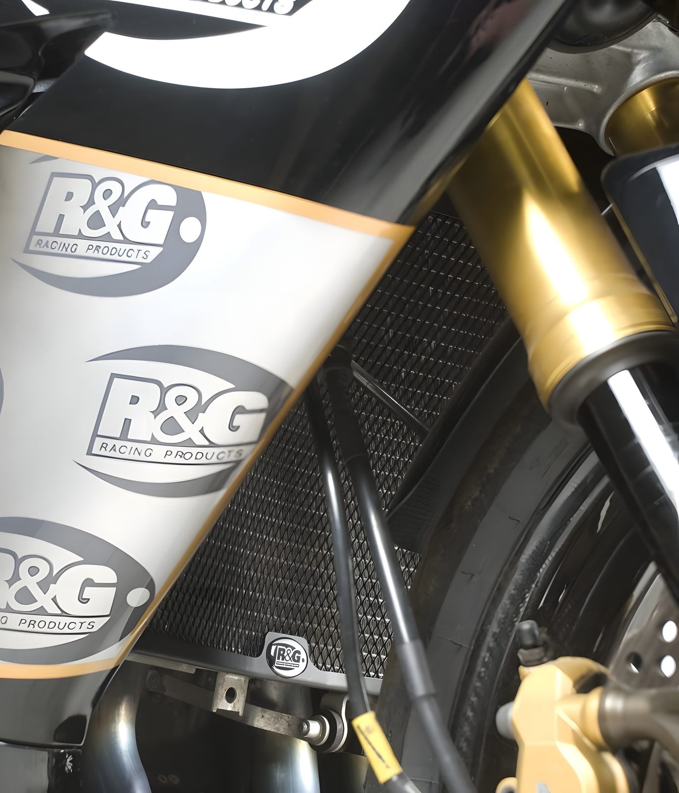 PROTEZIONE RADIATORE ALLUMINIO R&G PER KAWASAKI ZX10-R 2004 > 2007 NERO 0130BK
