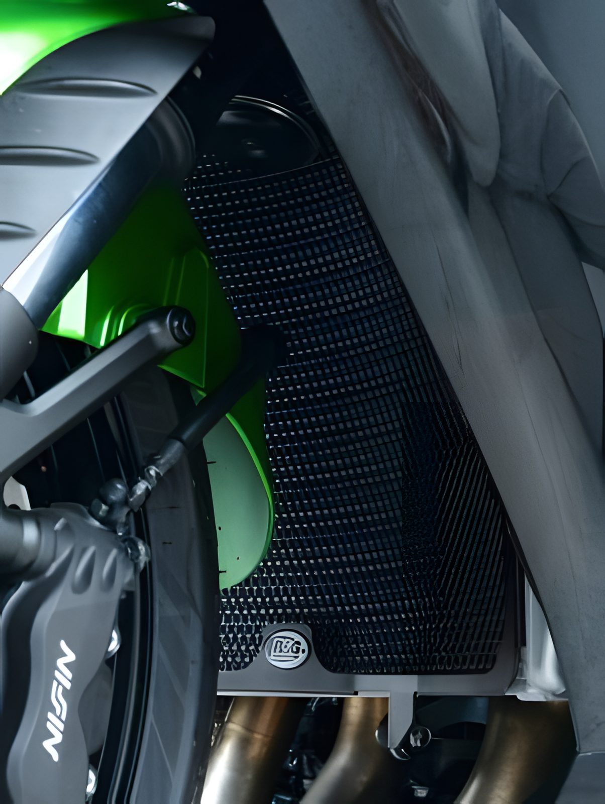 PROTEZIONE RADIATORE ACQUA R&G PER KAWASAKI ZZR 1400 ZX-14 2006 > 2019 TITANIO