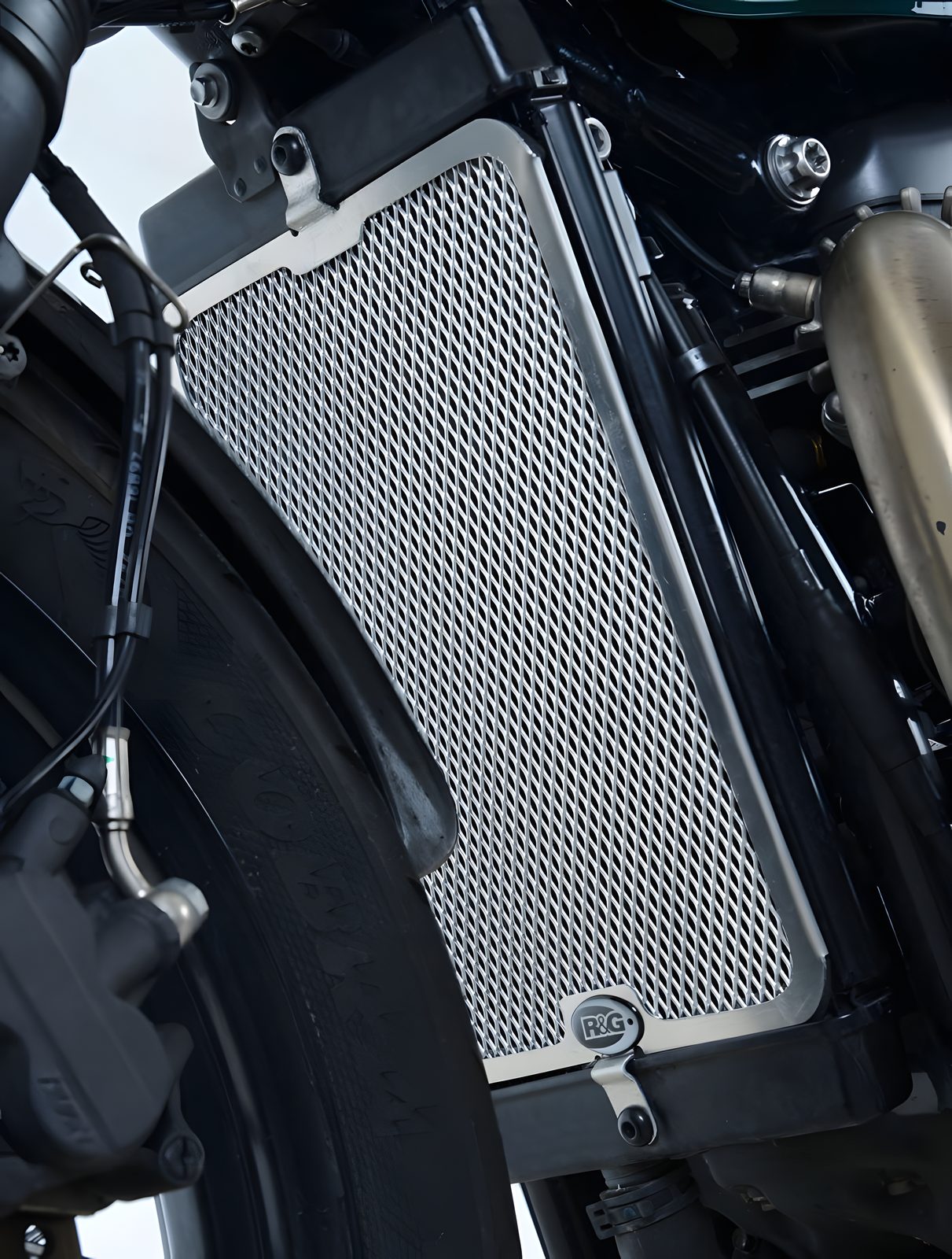 PROTEZIONE RADIATORE ACQUA R&G PER TRIUMPH BONNEVILLE BOBBER 2017 > 2020 SILVER