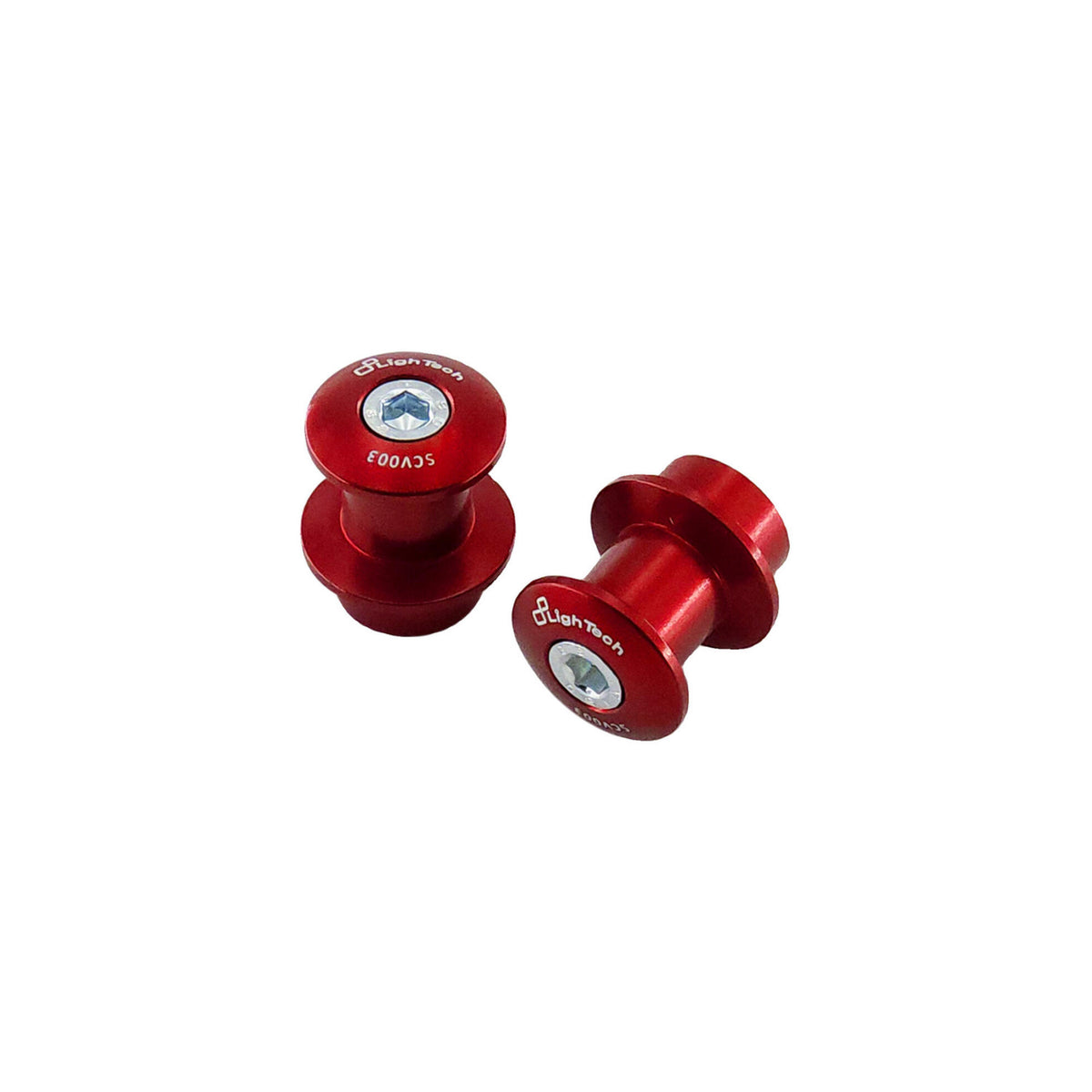 SUPPORTI PER CAVALLETTO IN ALLUMINIO M6 LIGHTECH COMPATIBILE PER APRILIA SHIVER 750 2007 > 2016 COPPIA ROSSO SCV003ROS