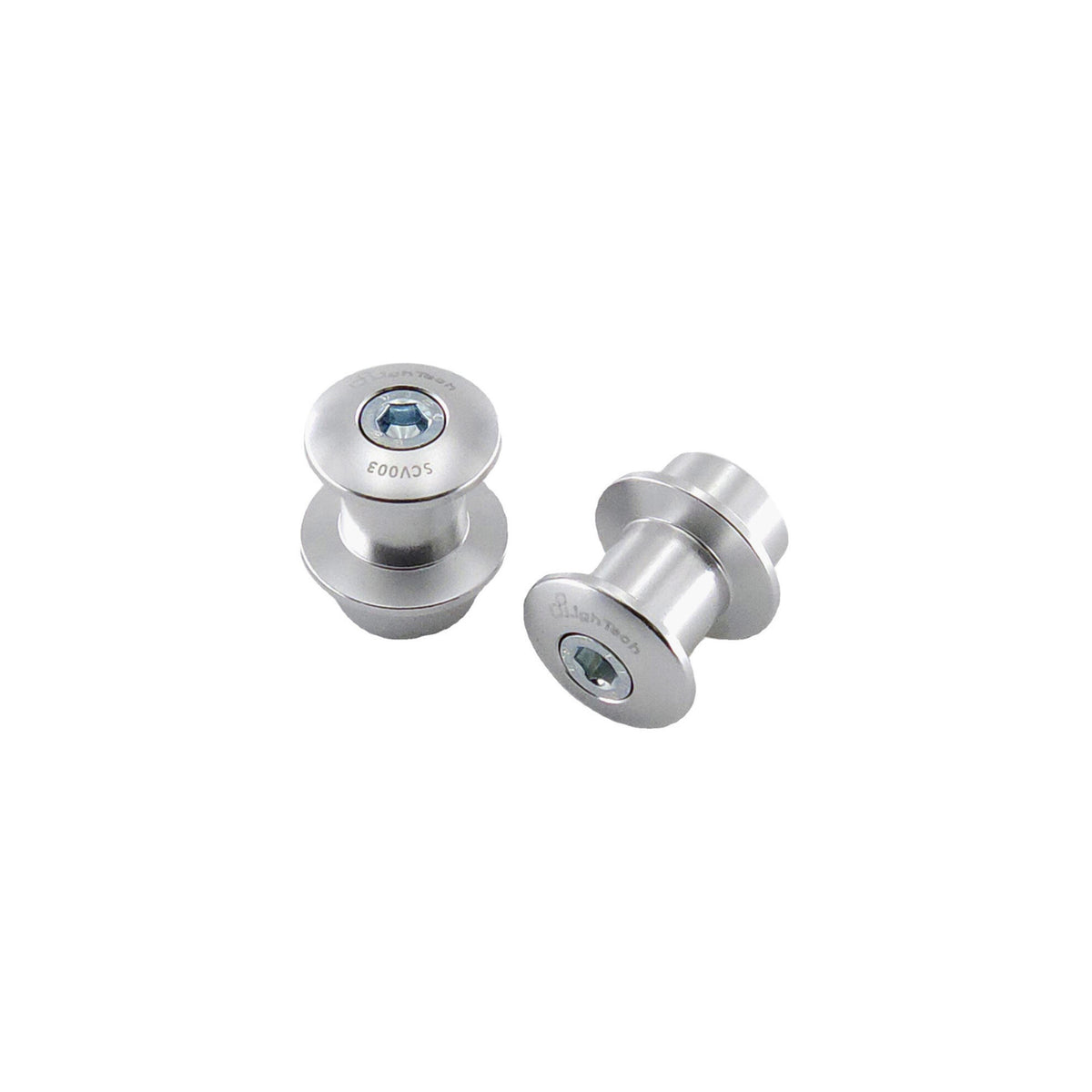 SUPPORTI PER CAVALLETTO IN ALLUMINIO M6 LIGHTECH COMPATIBILE PER YAMAHA R7 2022 > 2024 COPPIA ARGENTO SCV003SIL