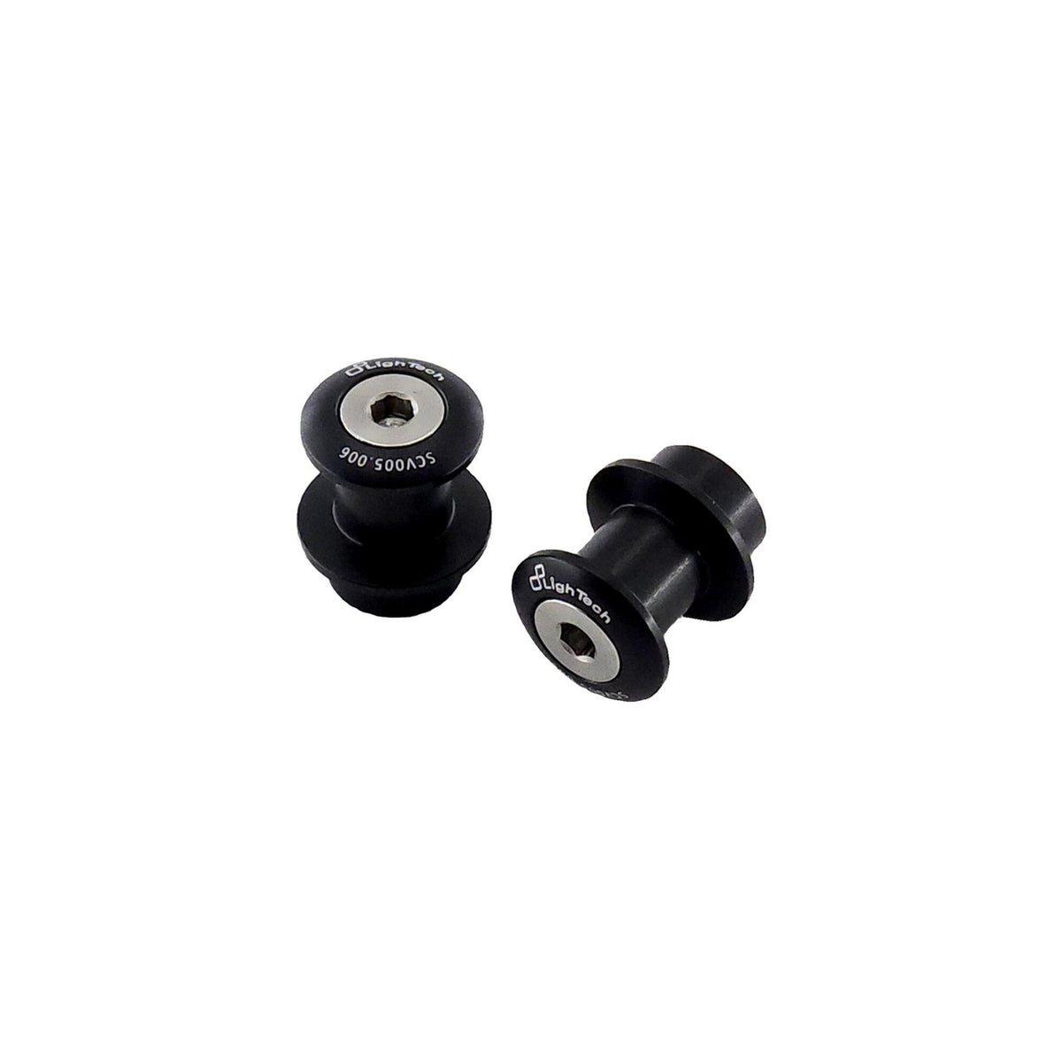 SUPPORTI PER CAVALLETTO IN ALLUMINIO M10 PASSO 1,25 LIGHTECH COMPATIBILE PER KAWASAKI ER 6N 2012 > 2020 COPPIA NERO SCV005NER