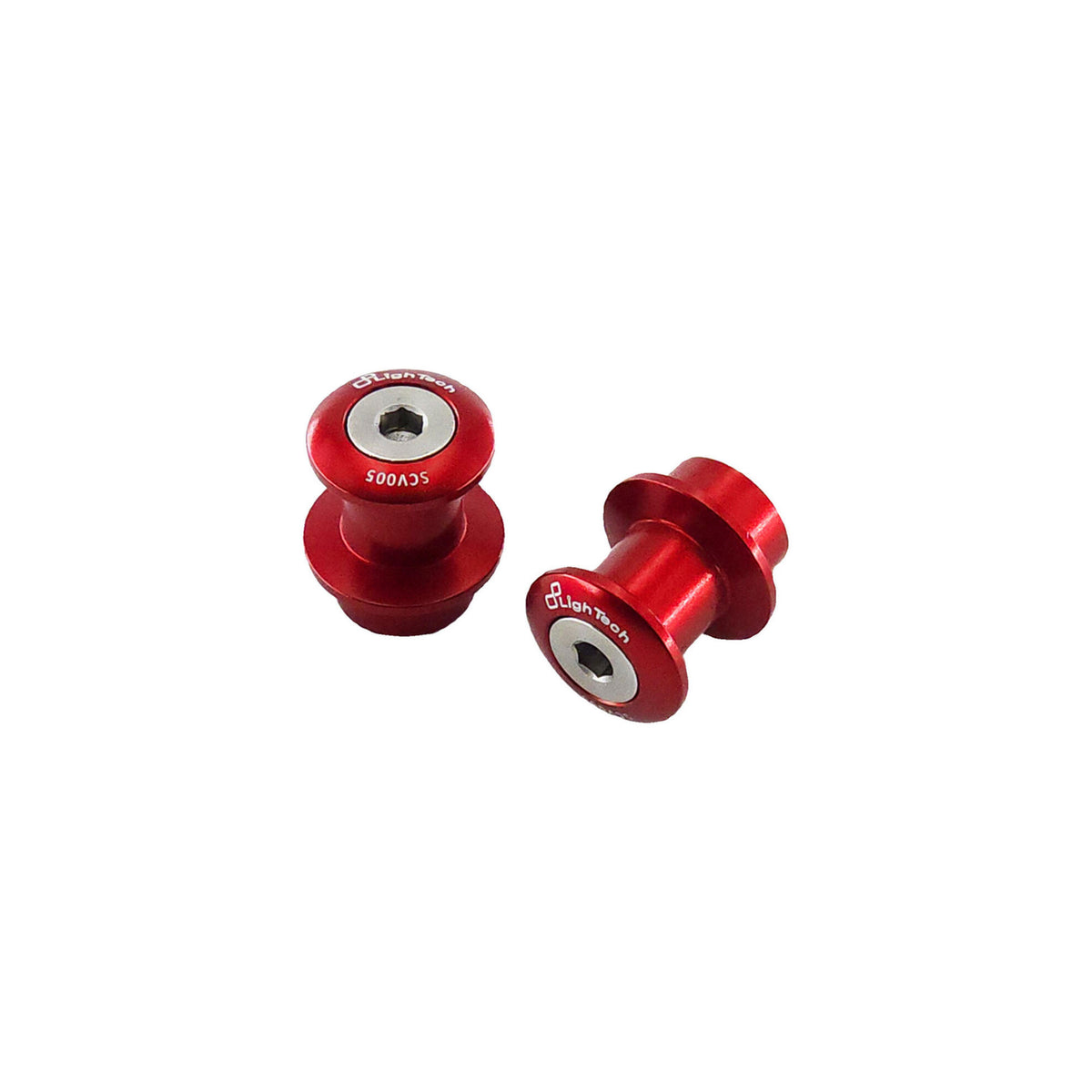 SUPPORTI PER CAVALLETTO IN ALLUMINIO M10 PASSO 1,25 LIGHTECH COMPATIBILE PER KAWASAKI ER 6N 2012 > 2020 COPPIA ROSSO SCV005ROS