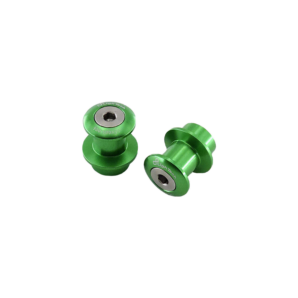SUPPORTI PER CAVALLETTO IN ALLUMINIO M10 PASSO 1,25 LIGHTECH COMPATIBILE PER KAWASAKI ER 6N 2012 > 2020 COPPIA VERDE SCV005VER