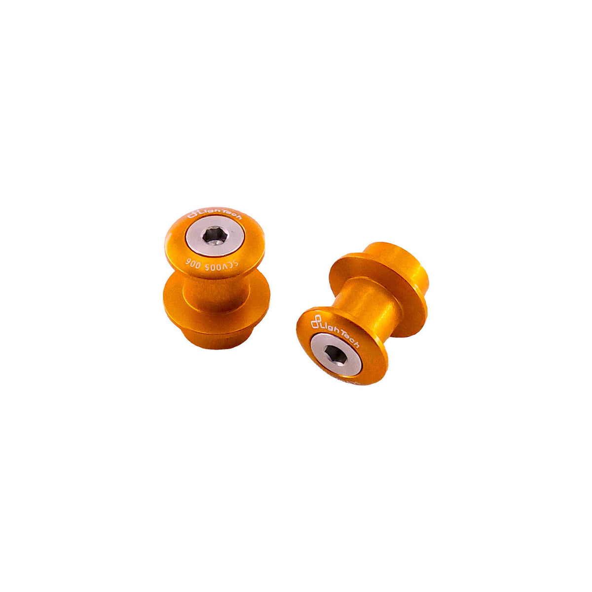 SUPPORTI PER CAVALLETTO IN ALLUMINIO M10 PASSO 1,50 LIGHTECH COMPATIBILE PER KTM DUKE 390 2023 > 2025 COPPIA ARANCIO SCV006ARA