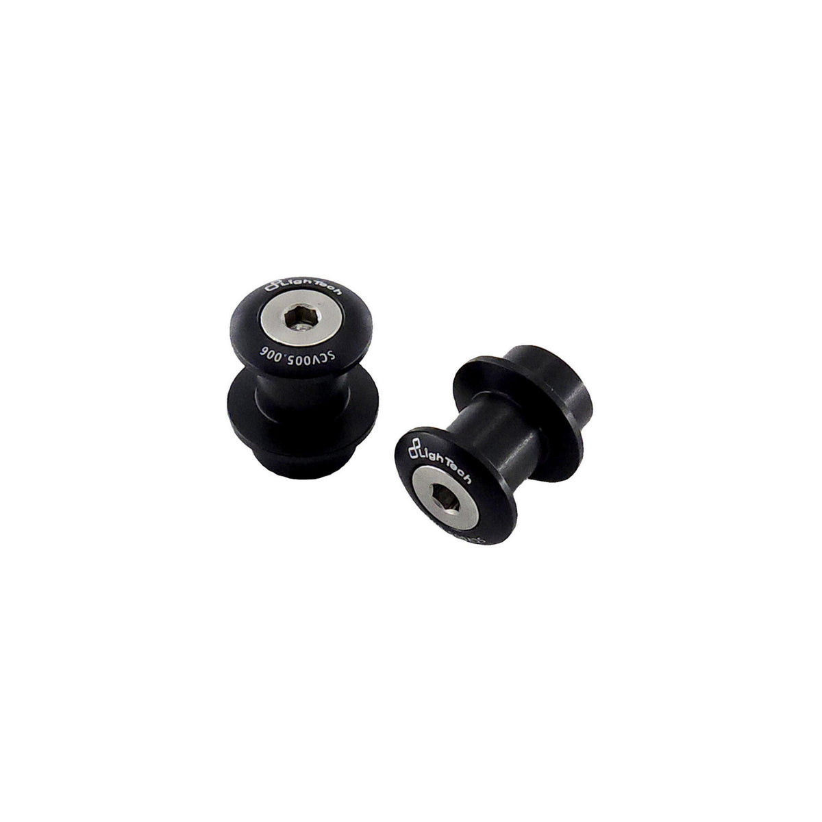 SUPPORTI PER CAVALLETTO IN ALLUMINIO M10 PASSO 1,50 LIGHTECH COMPATIBILE PER KTM DUKE 890 GP 2020 > 2023 COPPIA NERO SCV006NER