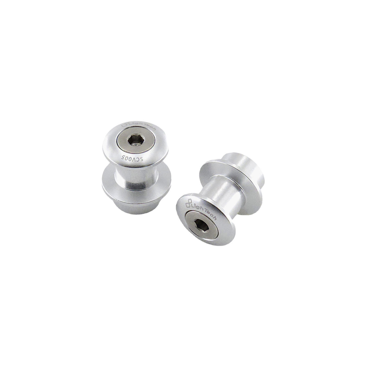 SUPPORTI PER CAVALLETTO IN ALLUMINIO M10 PASSO 1,50 LIGHTECH COMPATIBILE PER KTM DUKE 125 2022 > 2024 COPPIA ARGENTO SCV006SIL