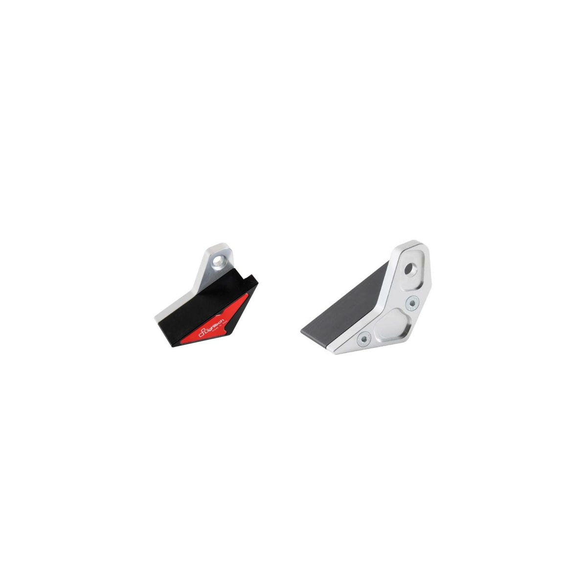 KIT PROTEZIONI TELAIO AMMORTIZZATE LIGHTECH COMPATIBILE PER APRILIA TUONO V4 2011 > 2020 COPPIA NERO/ROSSO STEAP106
