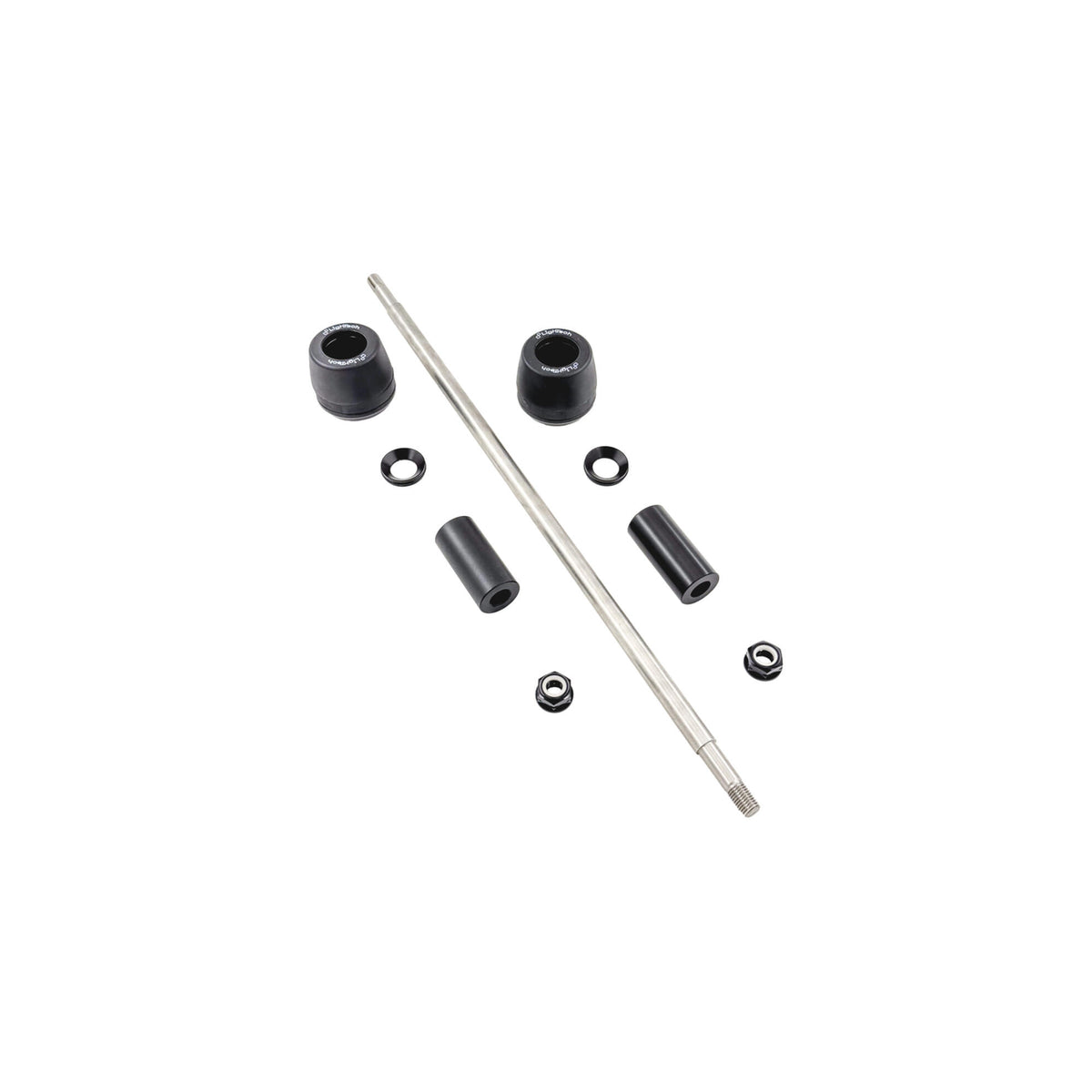 KIT PROTEZIONI TELAIO AMMORTIZZATE LIGHTECH COMPATIBILE PER APRILIA SHIVER 900 2018 > 2020 COPPIA NERO STEAP201