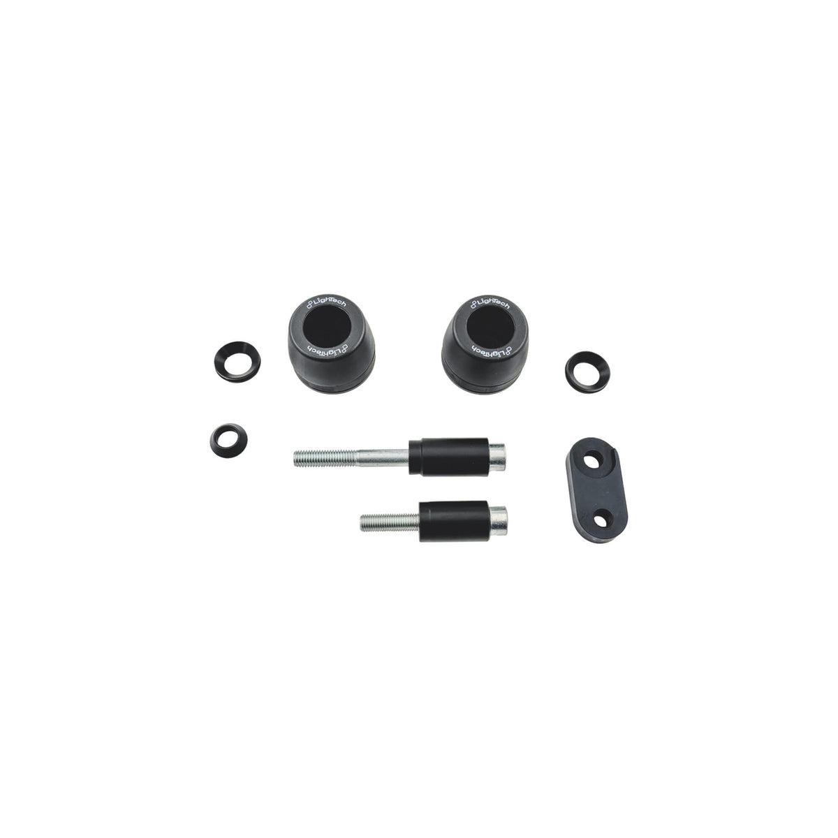 KIT PROTEZIONI TELAIO AMMORTIZZATE LIGHTECH COMPATIBILE PER BMW S 1000 RR 2012 > 2014 COPPIA NERO STEBM205