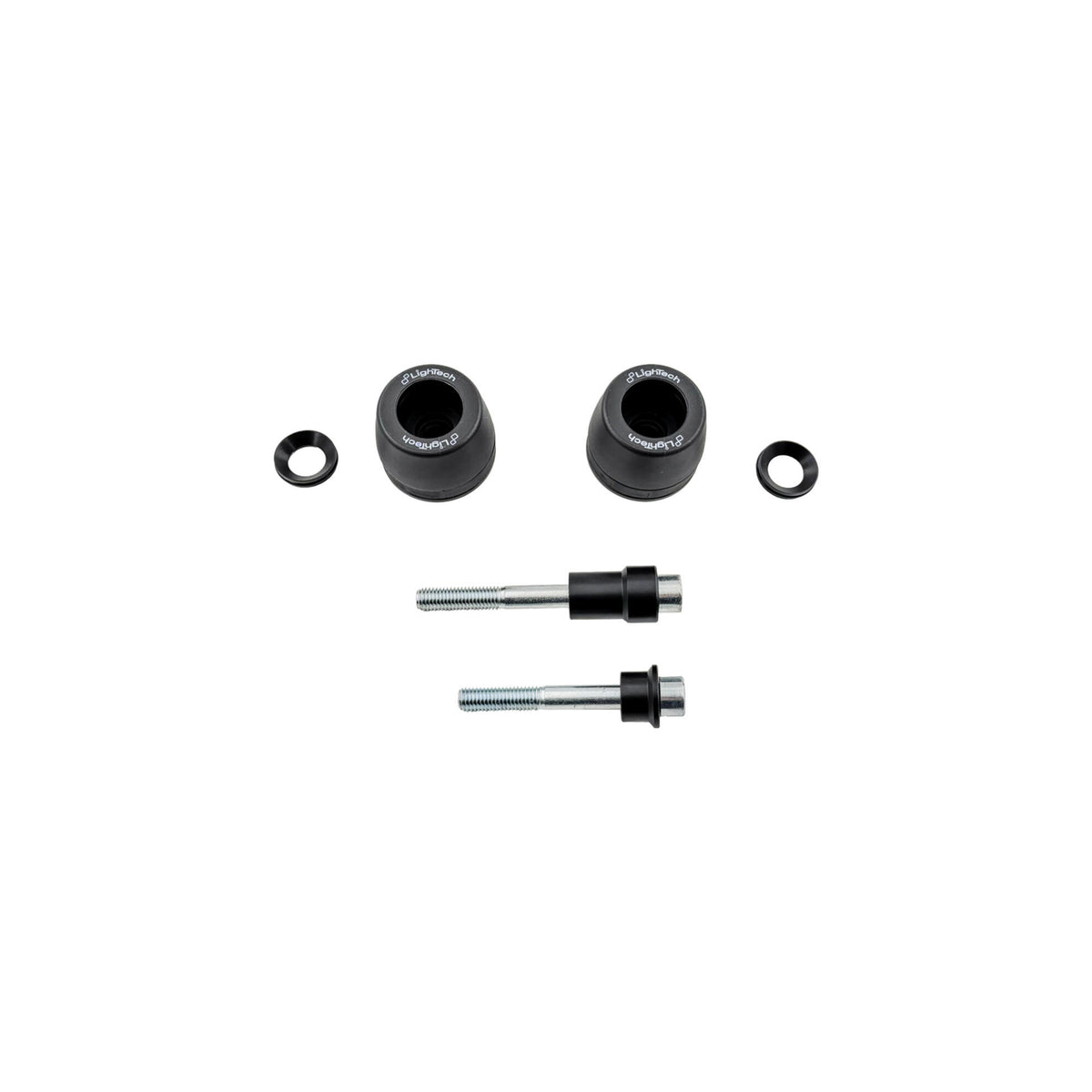 KIT PROTEZIONI TELAIO AMMORTIZZATE LIGHTECH COMPATIBILE PER BMW S 1000 RR 2015 > 2018 COPPIA NERO STEBM206