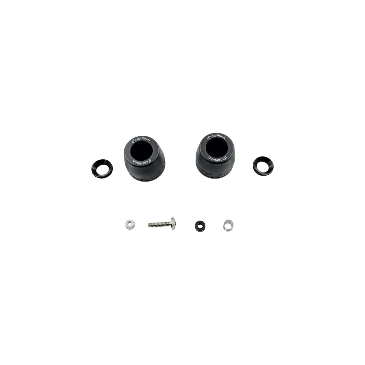 KIT PROTEZIONI TELAIO AMMORTIZZATE LIGHTECH COMPATIBILE PER BMW R NINET SCRAMBLER 2016 > 2019 COPPIA NERO STEBM207