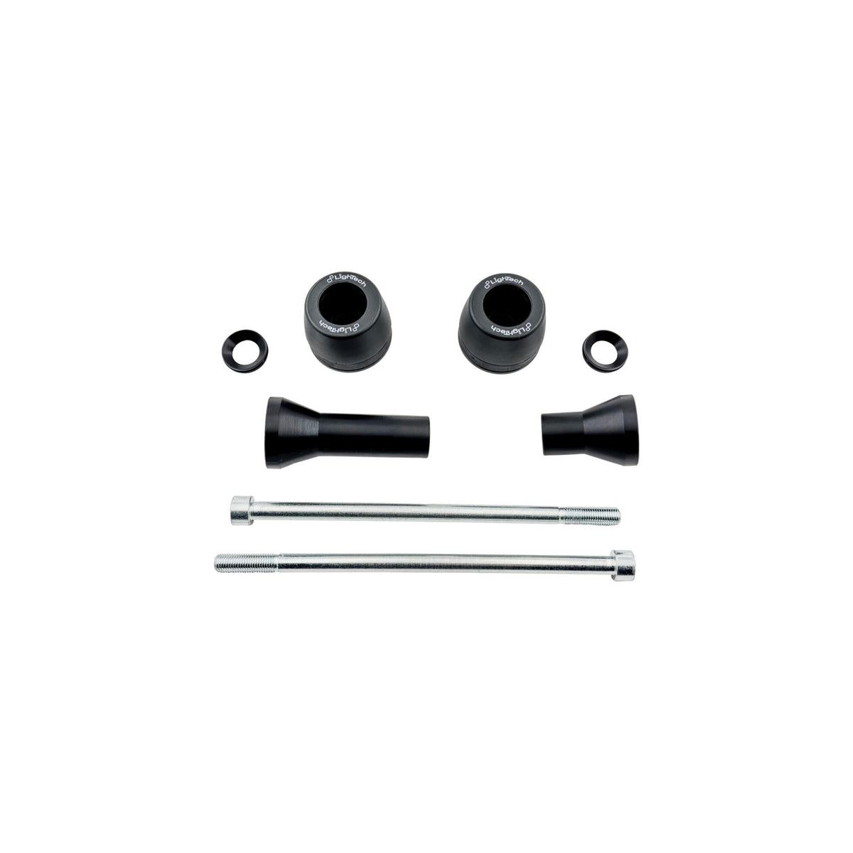 KIT PROTEZIONI TELAIO AMMORTIZZATE LIGHTECH COMPATIBILE PER BENELLI LEONCINO 500 2018 > 2021 COPPIA NERO STEBN201