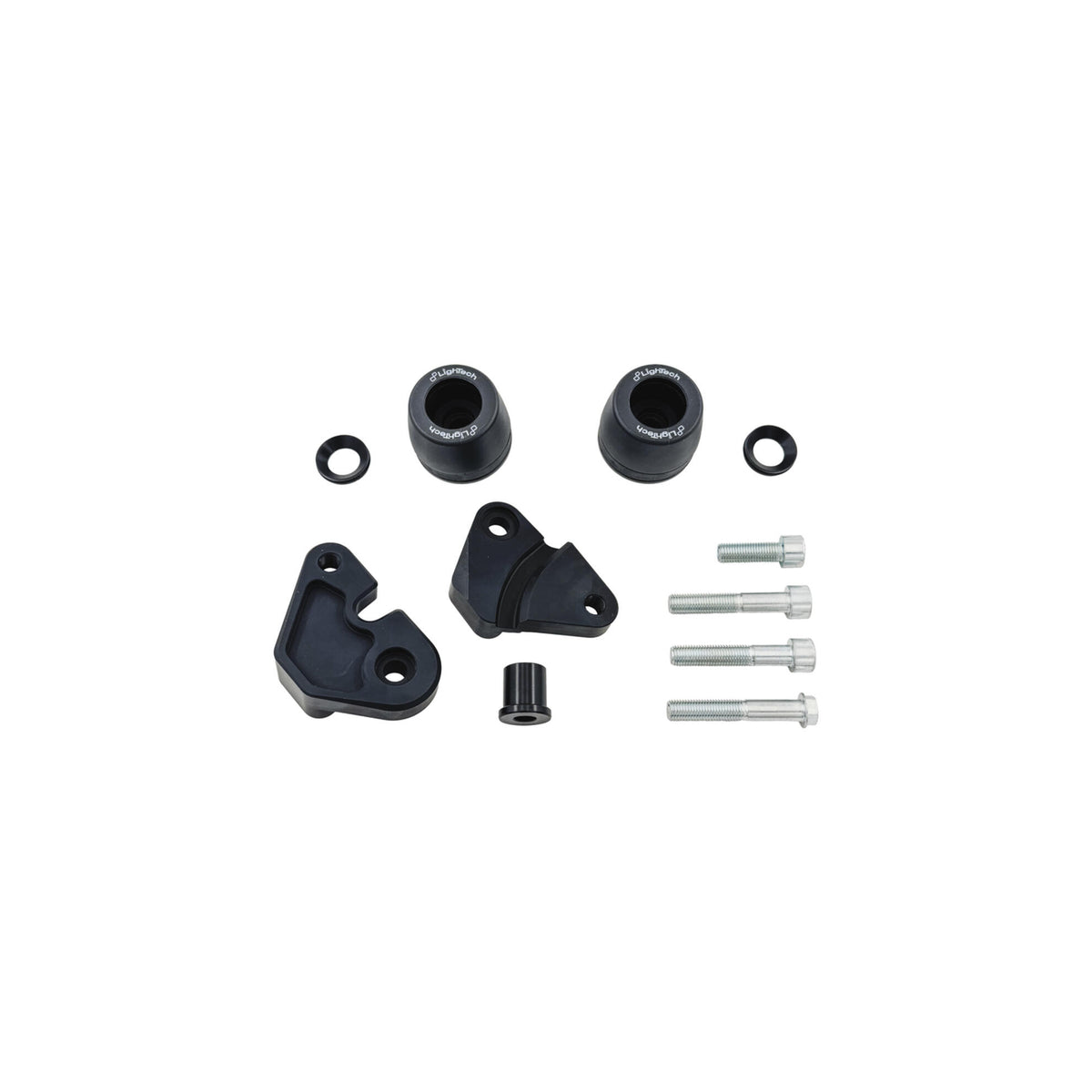 KIT PROTEZIONI TELAIO AMMORTIZZATE LIGHTECH COMPATIBILE PER SUZUKI GSX R600 2011 > 2017 COPPIA NERO STESU210