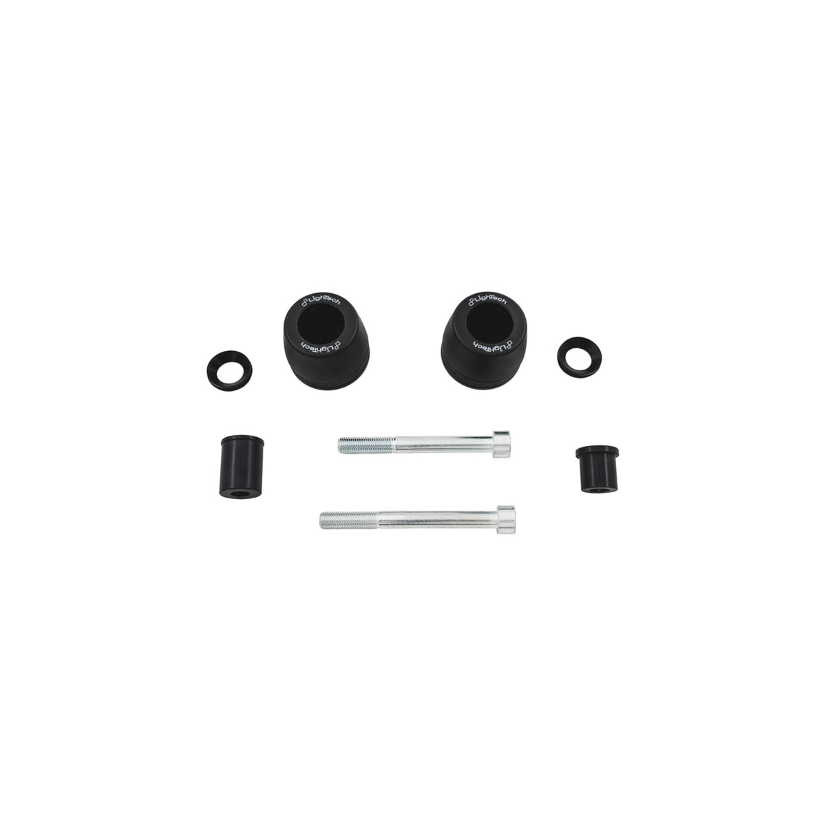 KIT PROTEZIONI TELAIO AMMORTIZZATE LIGHTECH COMPATIBILE PER SUZUKI GSX S950 2021 > 2022 COPPIA NERO STESU212