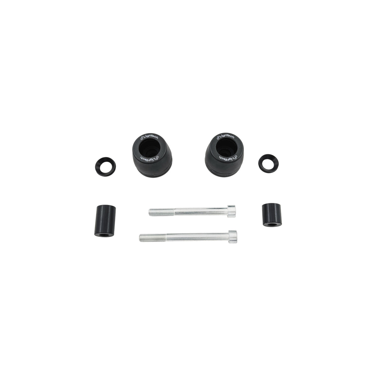 KIT PROTEZIONI TELAIO AMMORTIZZATE LIGHTECH COMPATIBILE PER TRIUMPH STREET TRIPLE 675 2007 > 2010 COPPIA NERO STETR203