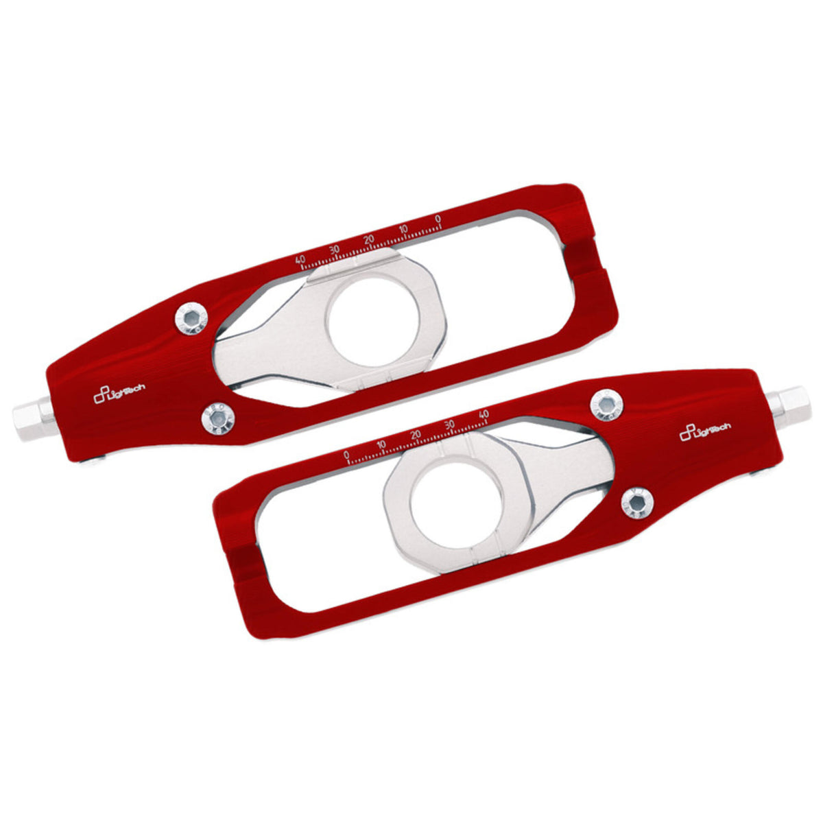 TENDITORI CATENA IN ERGAL CNC LIGHTECH COMPATIBILE PER APRILIA RSV4 2015 > 2019 COPPIA ROSSO TEAP003ROS