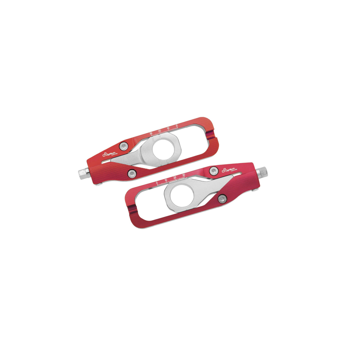 TENDITORI CATENA IN ERGAL CNC LIGHTECH COMPATIBILE PER KAWASAKI ZX10R 2011 > 2015 COPPIA ROSSO TEKA003ROS