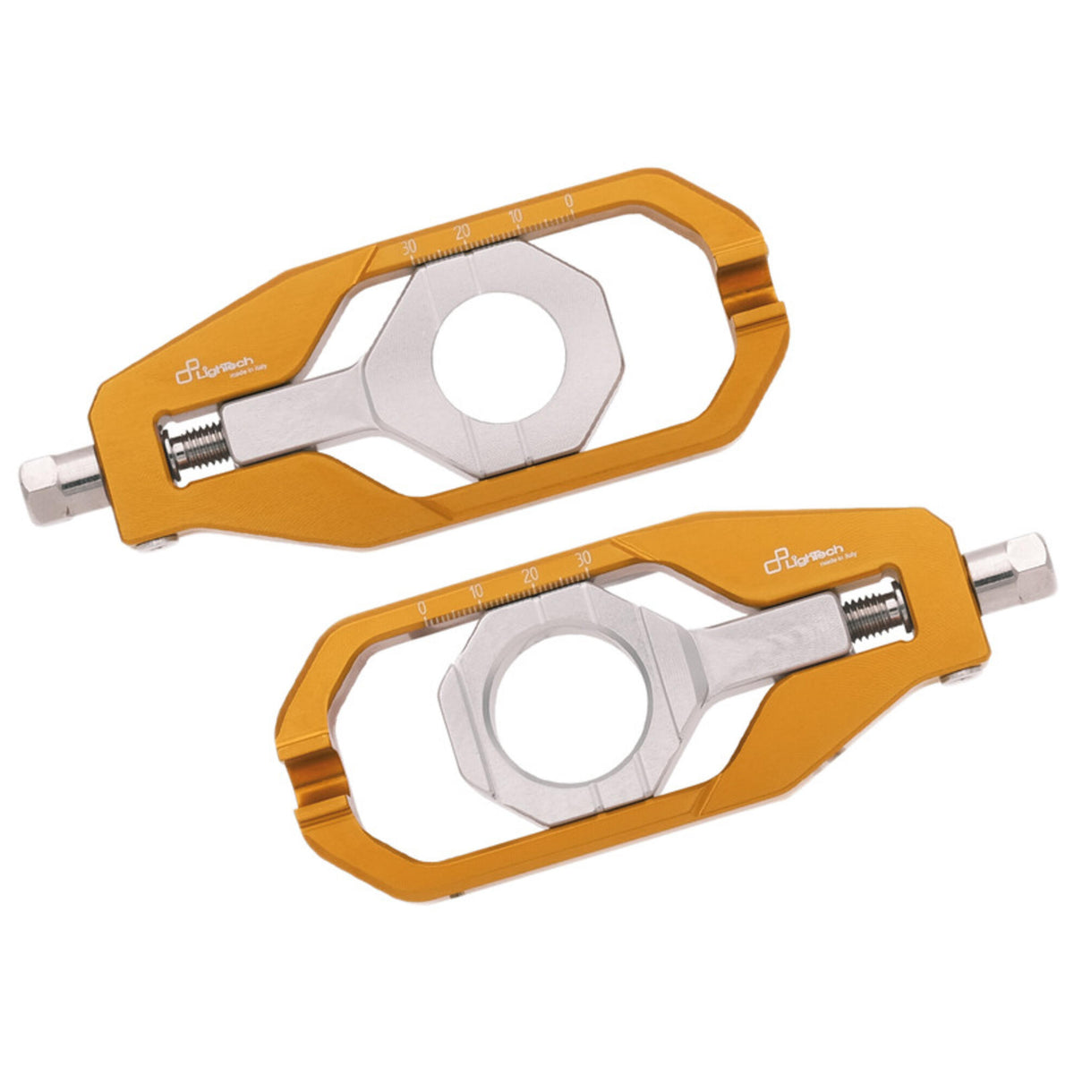 TENDITORI CATENA IN ERGAL CNC LIGHTECH COMPATIBILE PER YAMAHA TMAX 560 2020 > 2026 COPPIA ORO TEYA001ORO