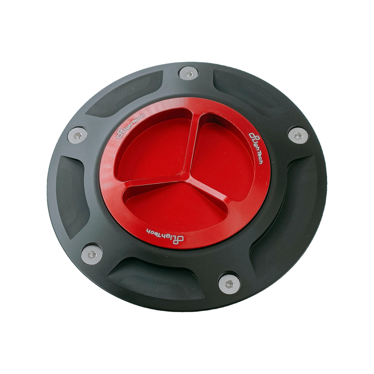 TAPPO SERBATOIO CON CHIUSURA A VITE IN ALLUMINIO CNC FLANGIA ESTERNA NERO LIGHTECH COMPATIBILE PER DUCATI PANIGALE 959 2016 > 2017 ROSSO TFN229ROS
