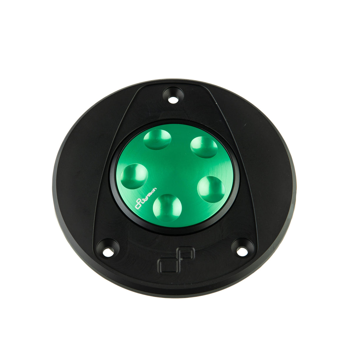 TAPPO SERBATOIO A SGANCIO RAPIDO IN ALLUMINIO CNC FLANGIA ESTERNA NERO LIGHTECH COMPATIBILE PER KAWASAKI ZX10R 2021 > 2025 VERDE TRN223VER