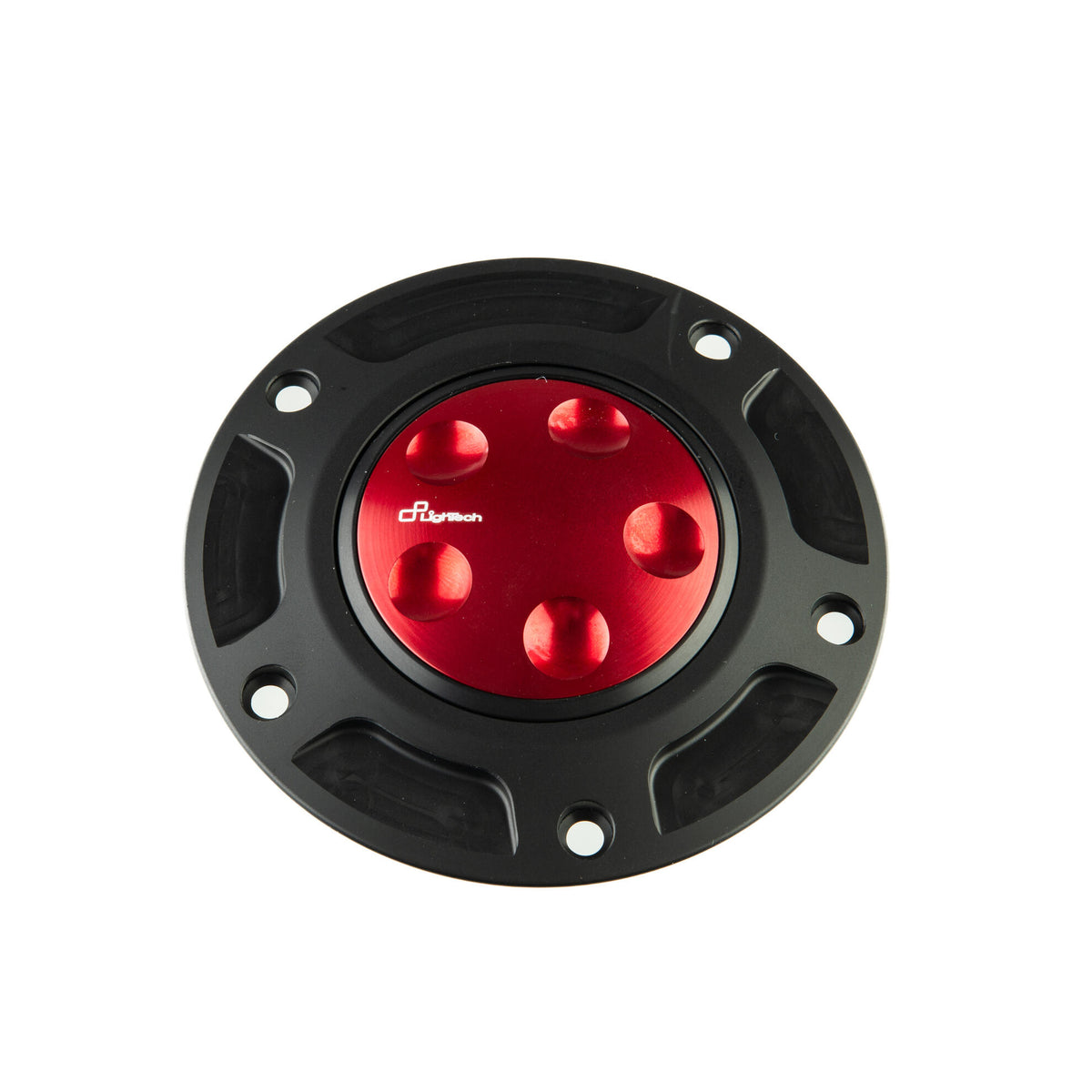 TAPPO SERBATOIO A SGANCIO RAPIDO IN ALLUMINIO CNC FLANGIA ESTERNA NERO LIGHTECH COMPATIBILE PER APRILIA RSV 1000 2004 > 2008 ROSSO TRN229ROS