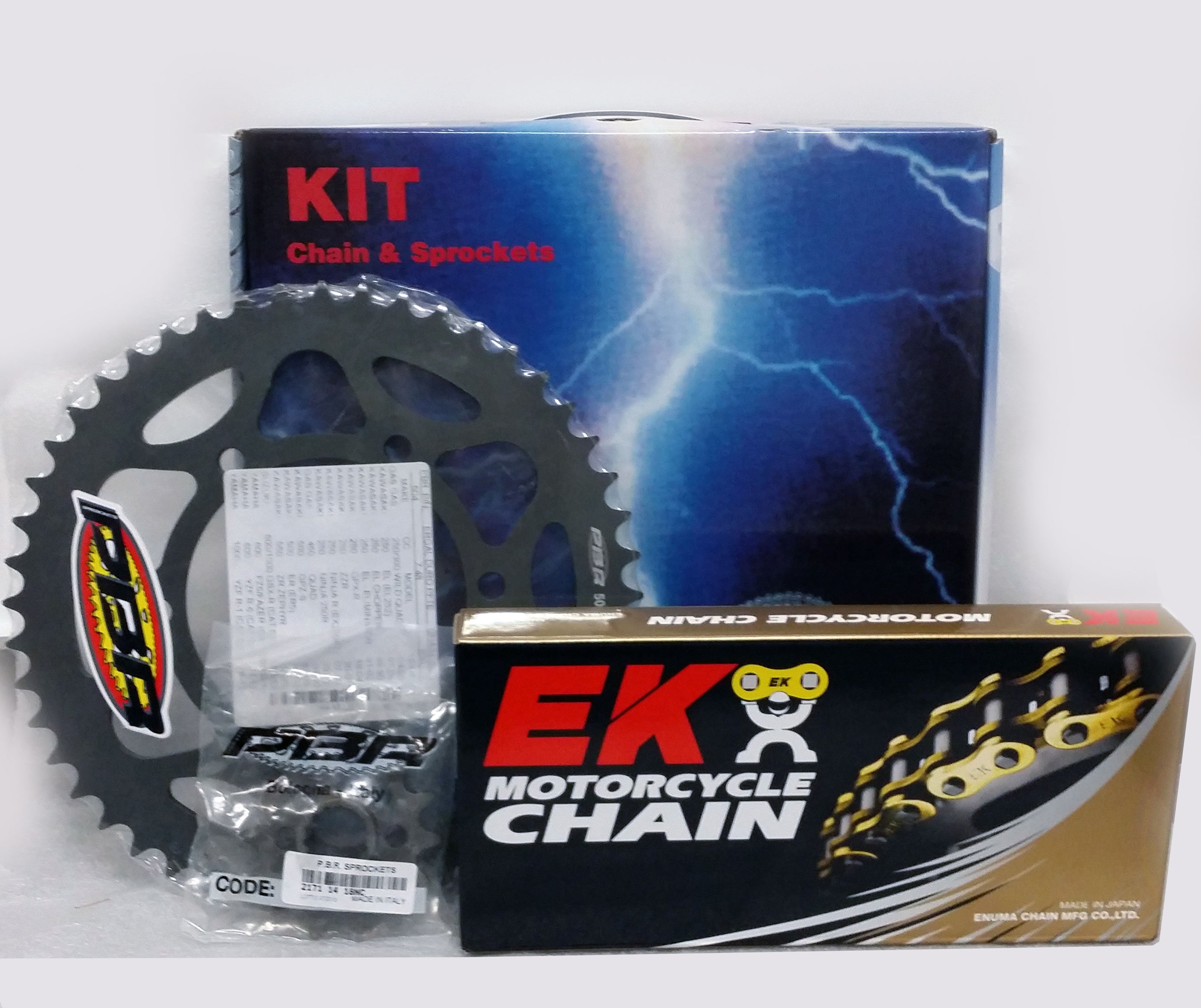 KIT CATENA CORONA PIGNONE TRASMISSIONE PBR / EK COMPATIBILE PER MV AGUSTA F4 VELTRO 1000 2008 > 2008 PASSO ALLEGGERITO 520 EK2102G