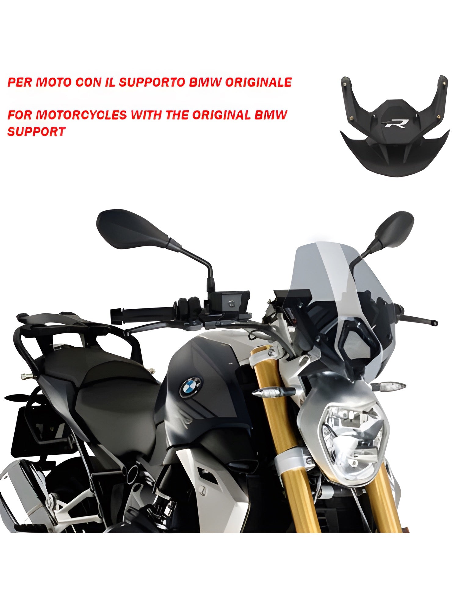 CUPOLINO NAKED N.G. SPORT-OEM SUPP. PUIG COMPATIBILE PER BMW R 1250 R 2023 > 2025 FUME CHIARO 3623H