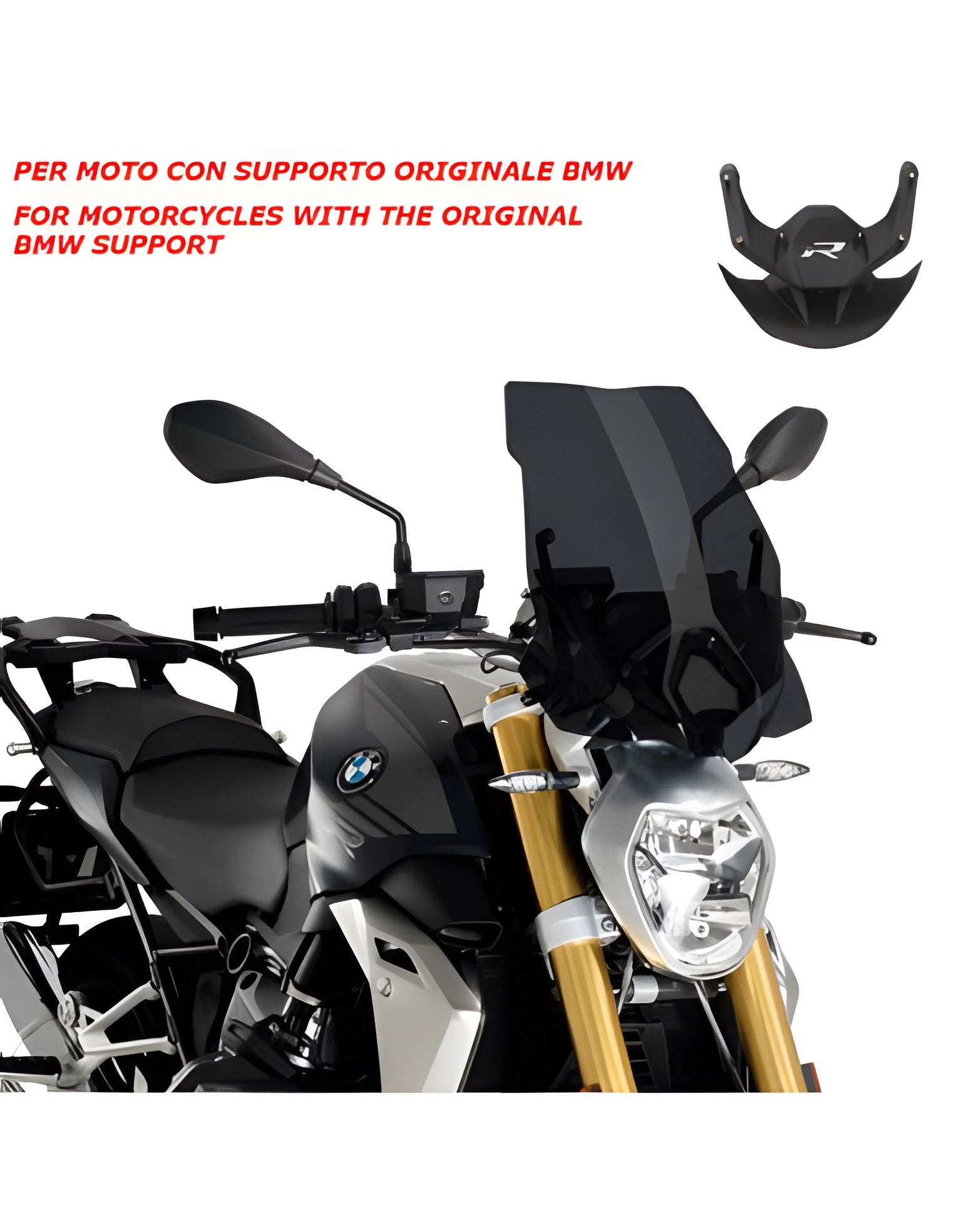 CUPOLINO NAKED N.G. TOURING-OEM SUPP. PUIG COMPATIBILE PER BMW R 1250 R 2023 > 2025 FUME SCURO 3626F