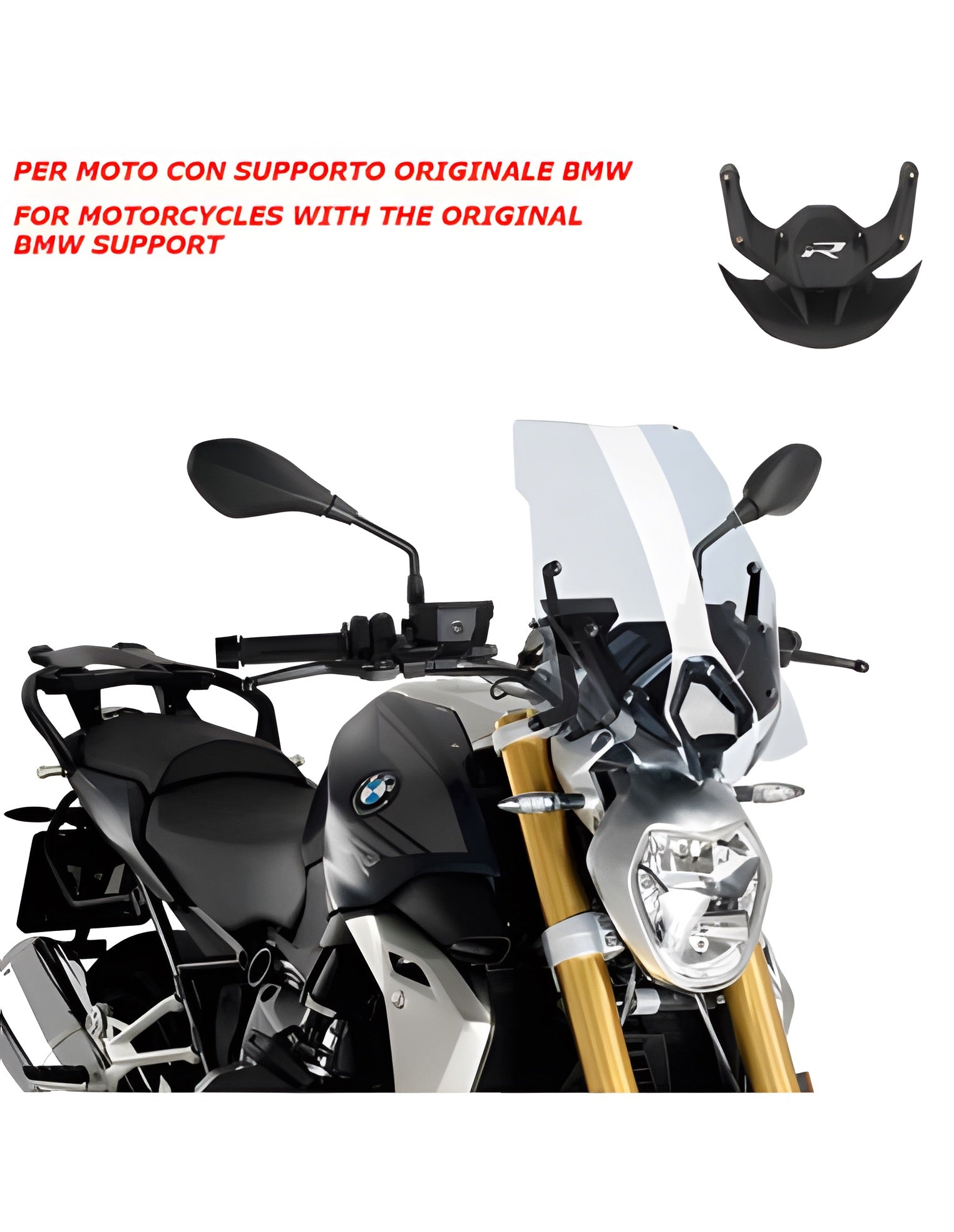 CUPOLINO NAKED N.G. TOURING-OEM SUPP. PUIG COMPATIBILE PER BMW R 1250 R 2023 > 2025 TRASPARENTE 3626W