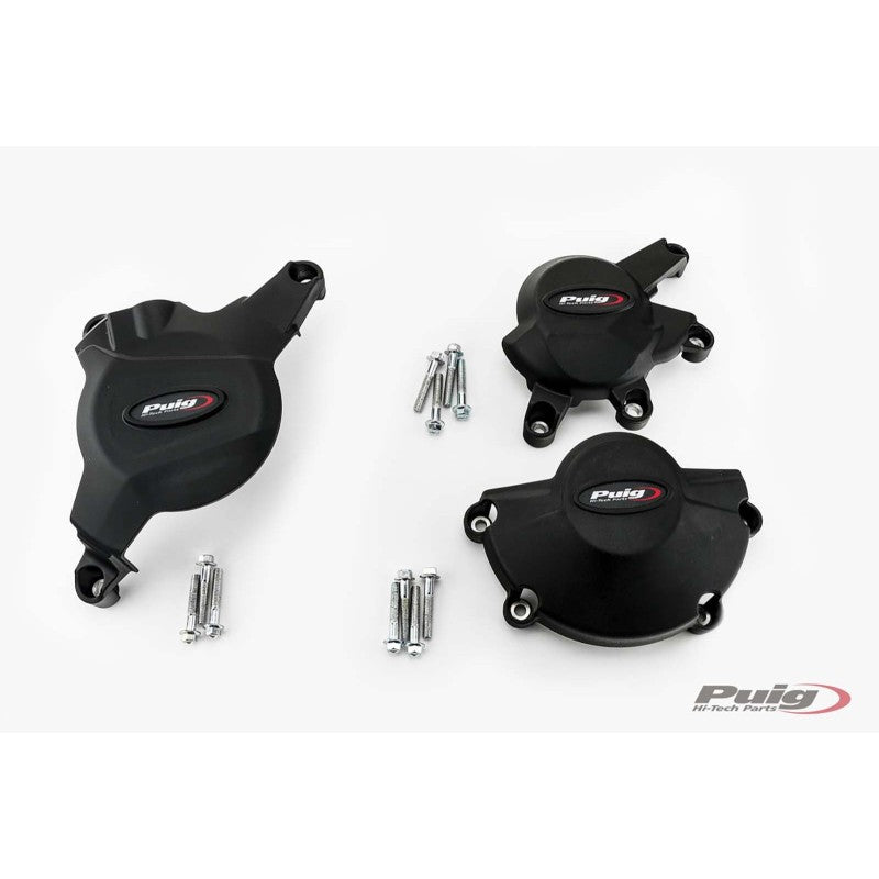 KIT PROTEZIONE CARTER MOTORE TRACK PER CAMPIONATO PUIG COMPATIBILE PER HONDA CBR 600 RR 2007 > 2012 NERO 21508N