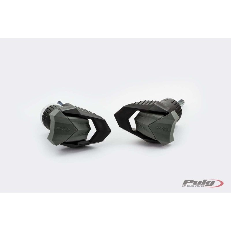 TAMPONI PARATELAIO MOD. R19 PUIG COMPATIBILE PER KAWASAKI Z 125  2017 > 2024 NERO COPPIA OUTLET 21911N