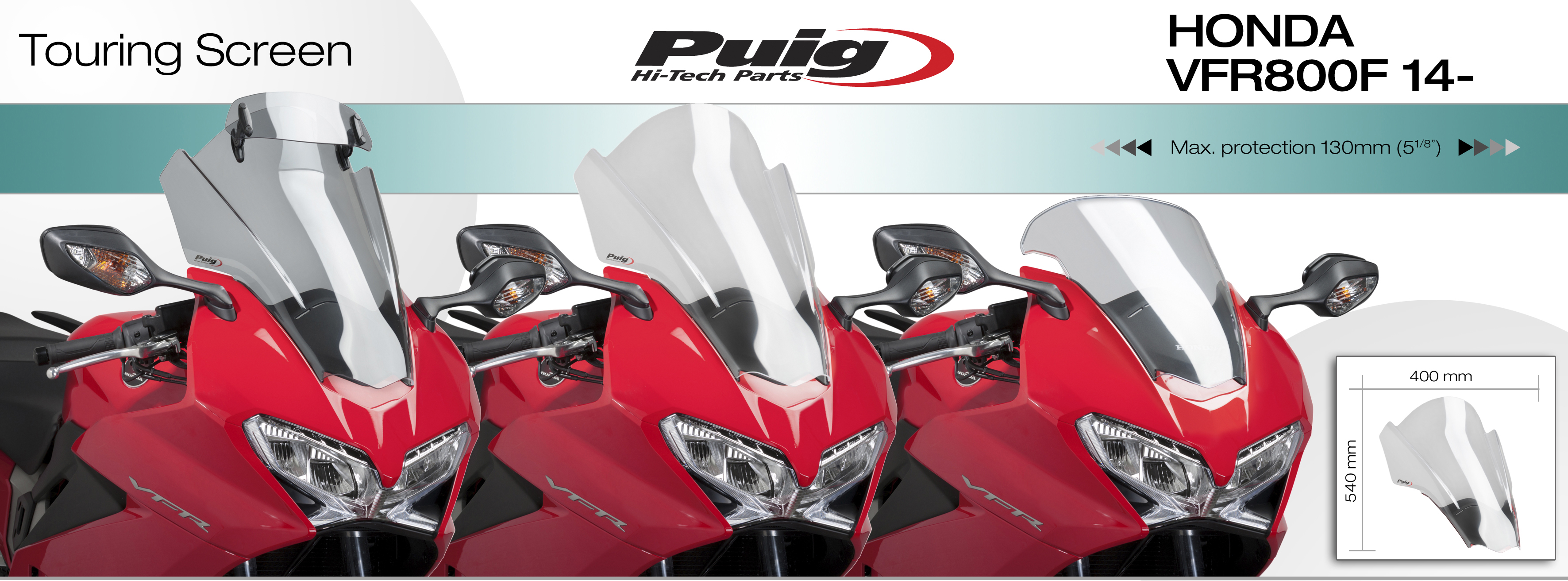 Puig 7007W SCREEN TOURING CLEAR HONDA VFR800F (14-15) プーチ